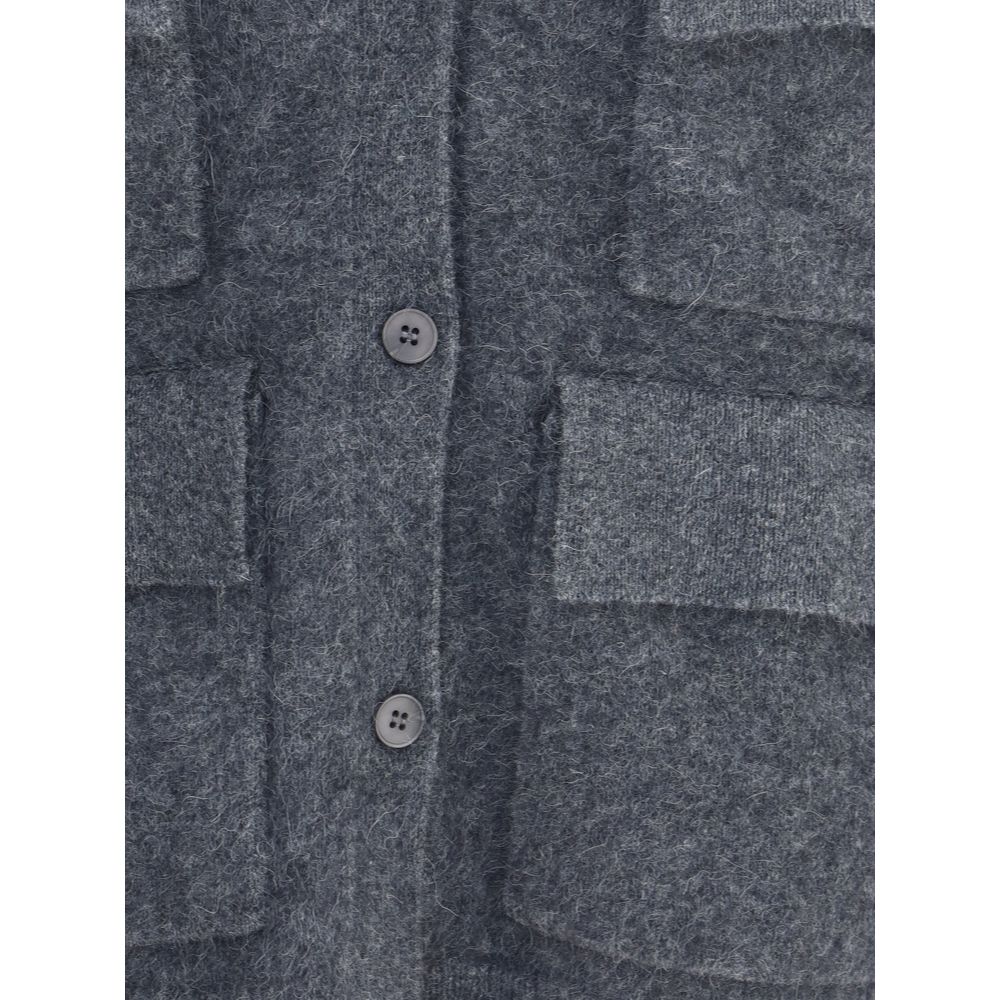 P.A.R.O.S.H. Gray Raccoon Fur Jackets And Coat