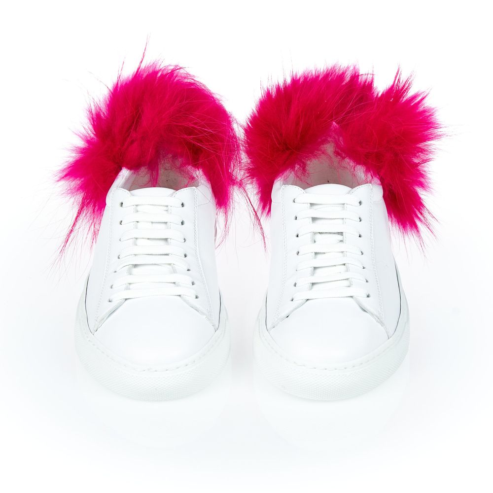 Baskets en cuir d'agneau blanc pour femme Mr&Mrs Italy
