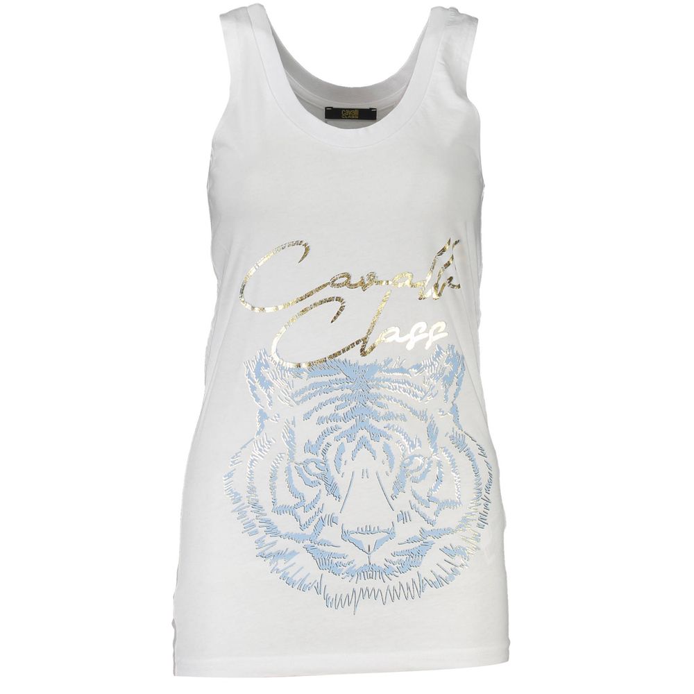 Débardeur femme en coton blanc Cavalli Class