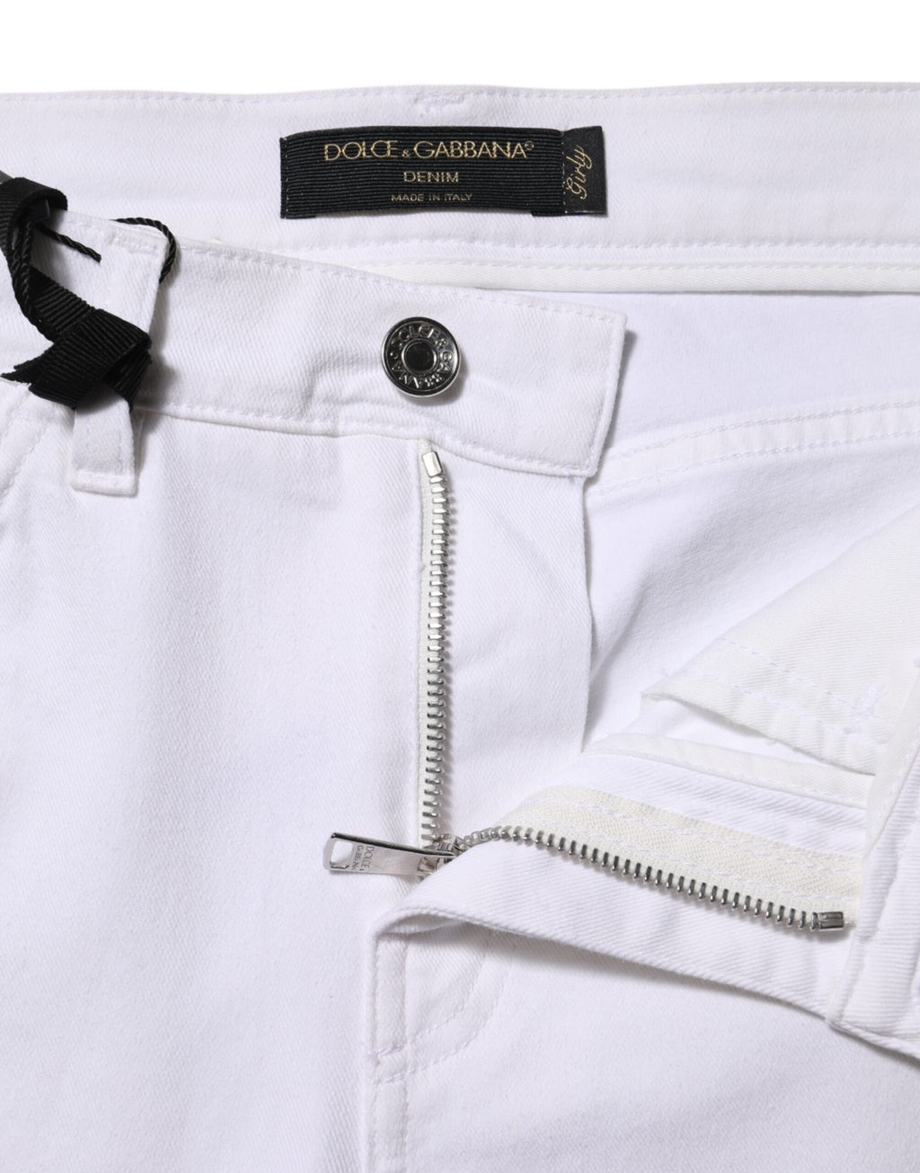 Dolce & Gabbana White Straight Leg Jeans for Women side view