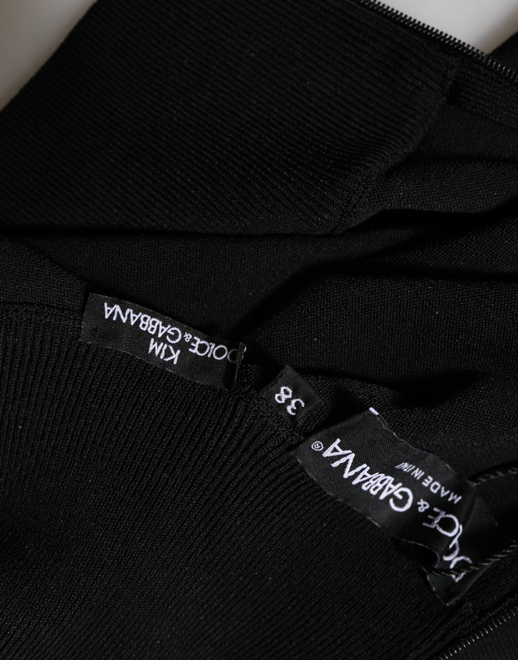 Haut court à col roulé en viscose noire Dolce & Gabbana