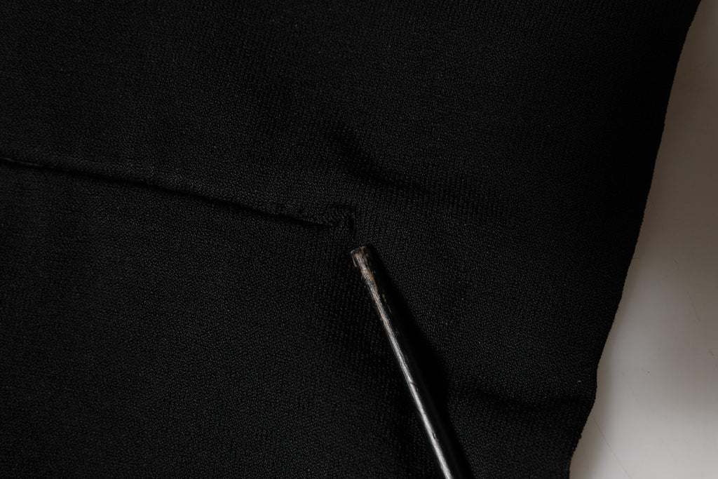 Haut court à col roulé en viscose noire Dolce & Gabbana