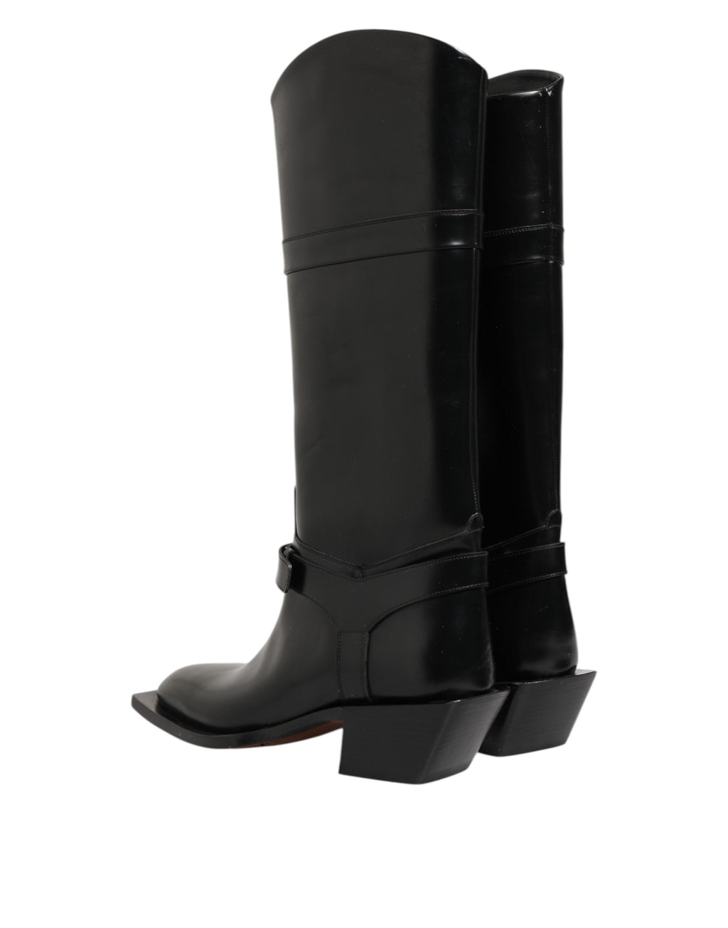 Bottes hautes Dolce & Gabbana noires avec logo et plaque