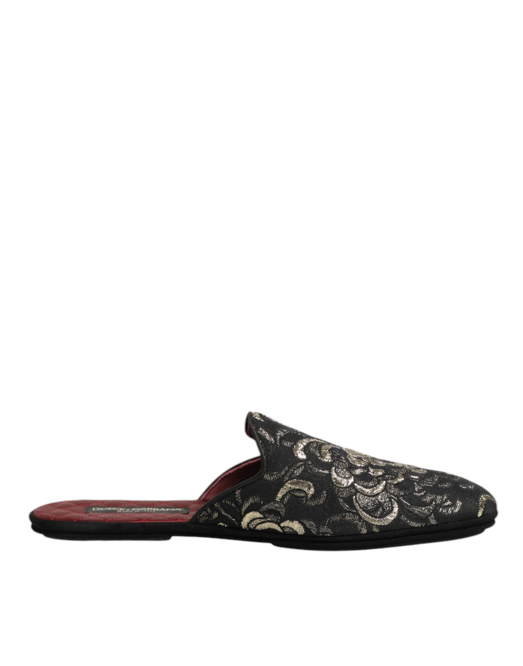 Chaussons Dolce & Gabbana noirs en jacquard floral