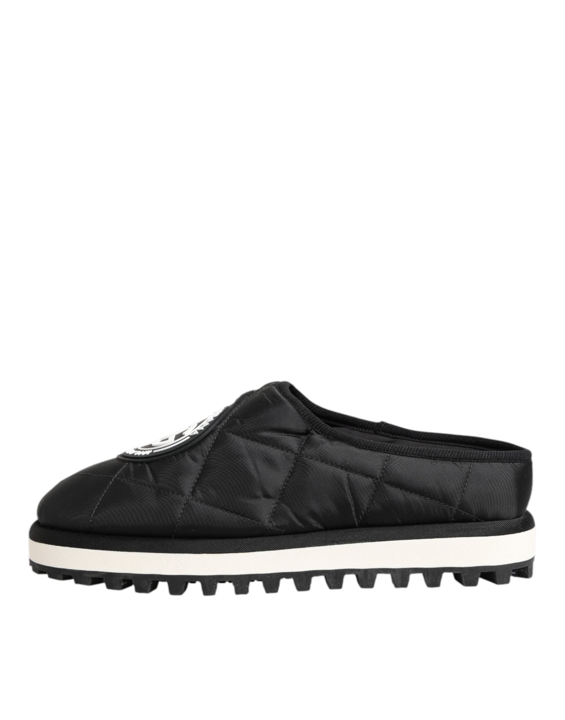 Dolce & Gabbana Black Nylon Low Top Slip On Sneaker Shoes