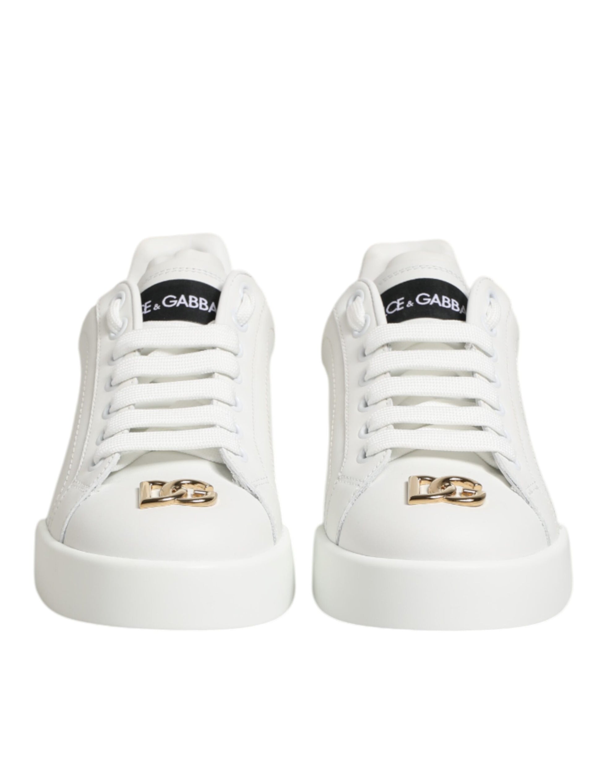 Dolce & Gabbana White DG Leather Low Top Sneakers Shoes