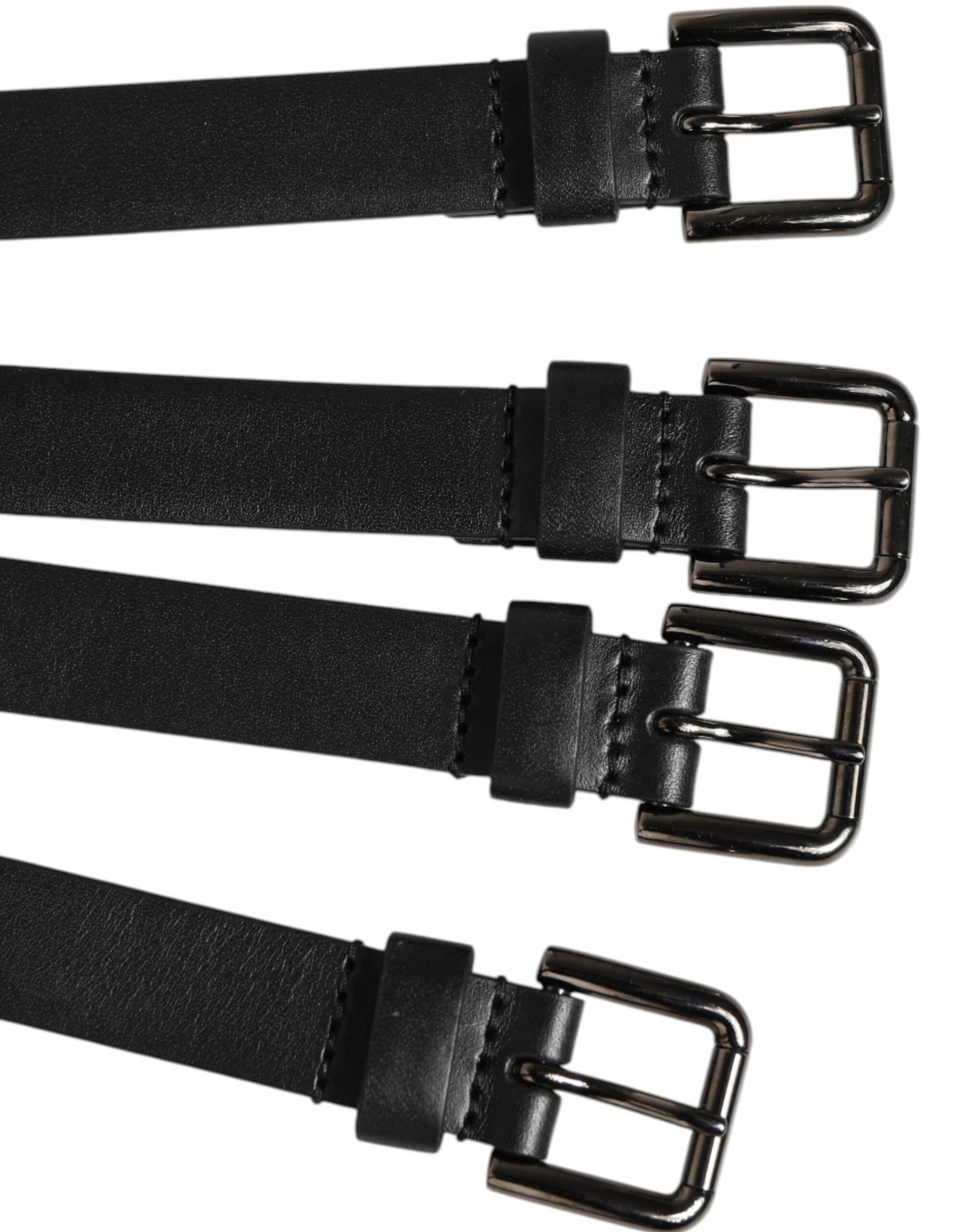 Dolce & Gabbana Black High Waist Belts for Men side view