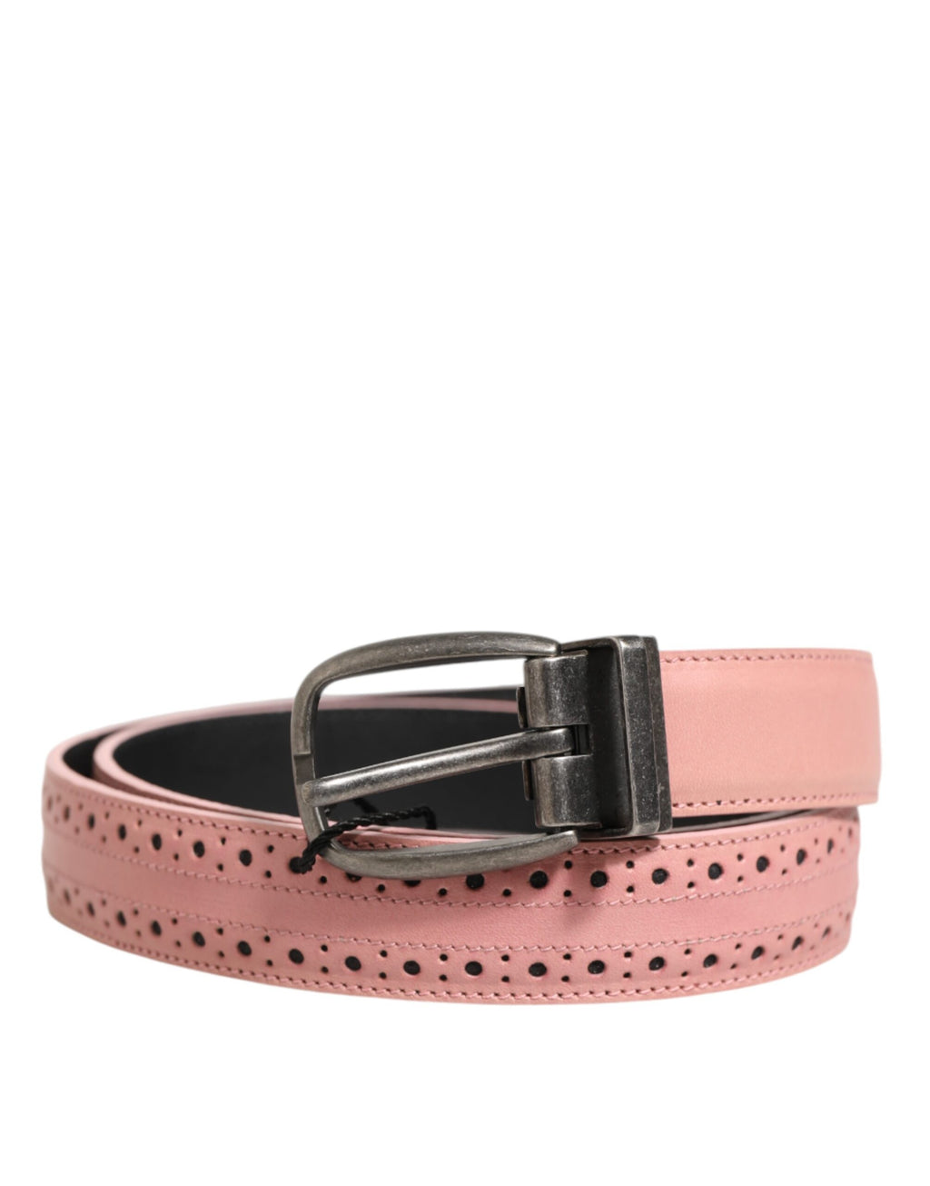 Ceinture Dolce & Gabbana en cuir rose perforé à boucle