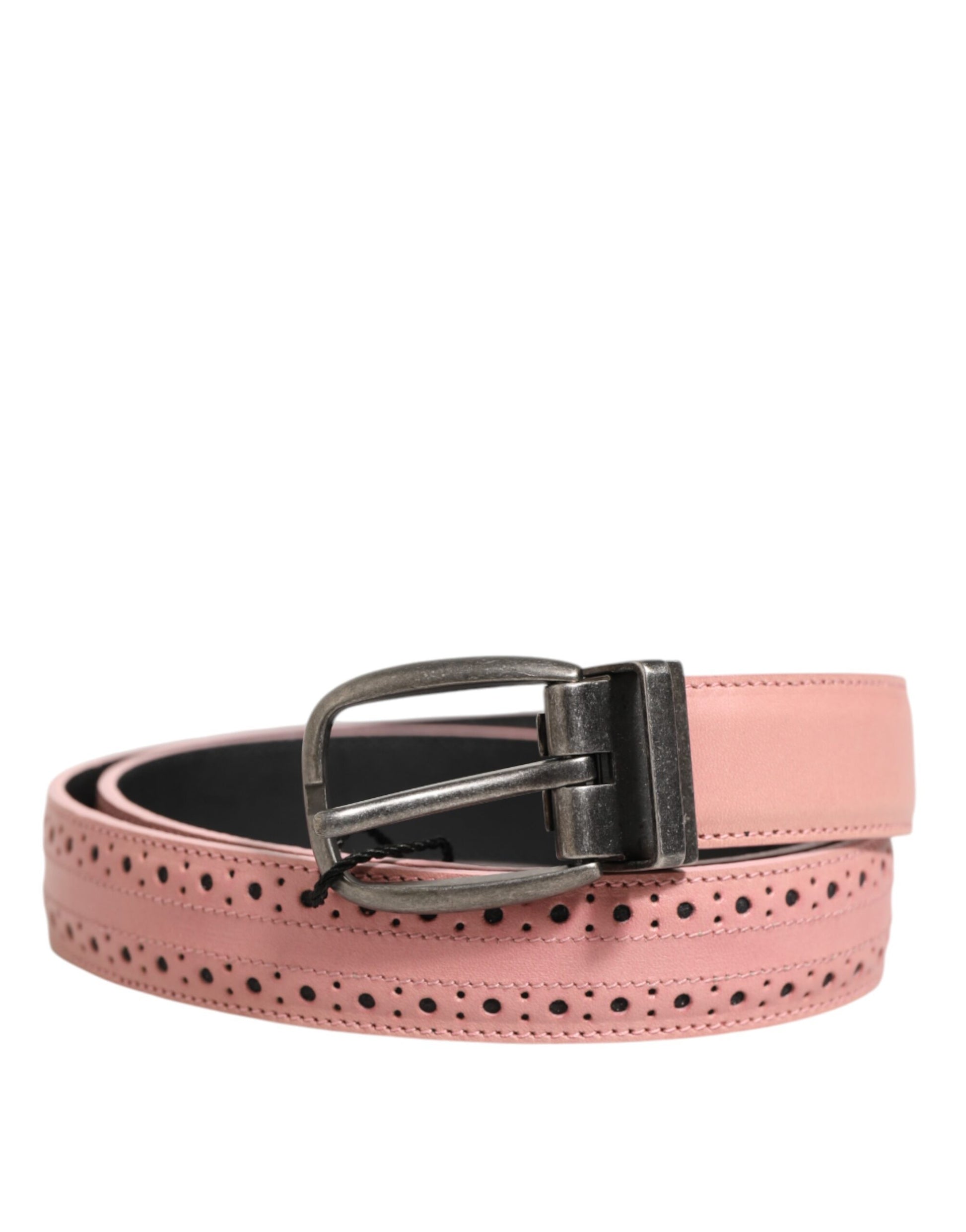 Ceinture Dolce & Gabbana en cuir rose perforé à boucle
