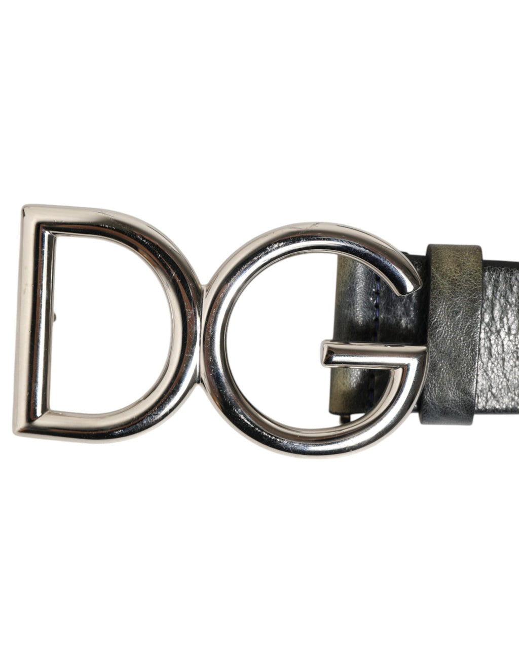 Dolce & Gabbana Black Classic Silver Metal DG Logo Buckle Belt