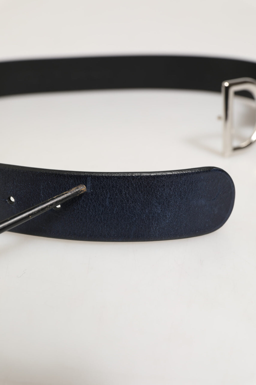 Dolce & Gabbana Black Classic Silver Metal DG Logo Buckle Belt