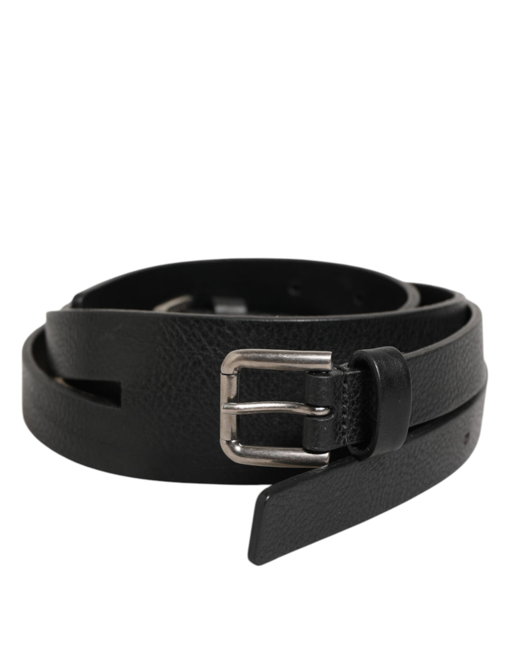 Ceinture Dolce & Gabbana en cuir noir à double sangle et boucle dorée