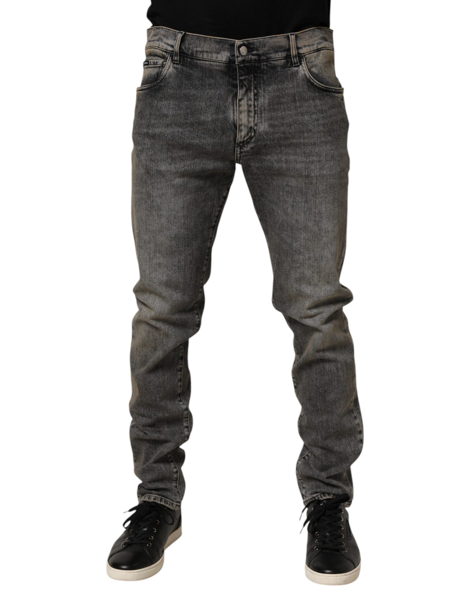 Dolce & Gabbana Grey Slim Fit Jeans for Men