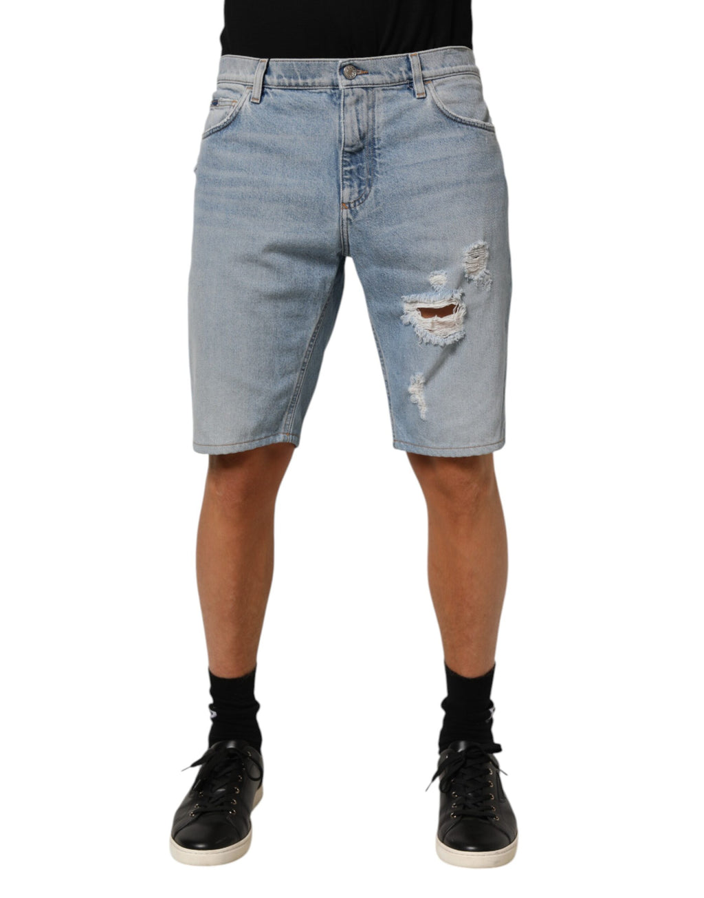 Shorts Bermudas Dolce & Gabbana en denim de coton bleu vieilli