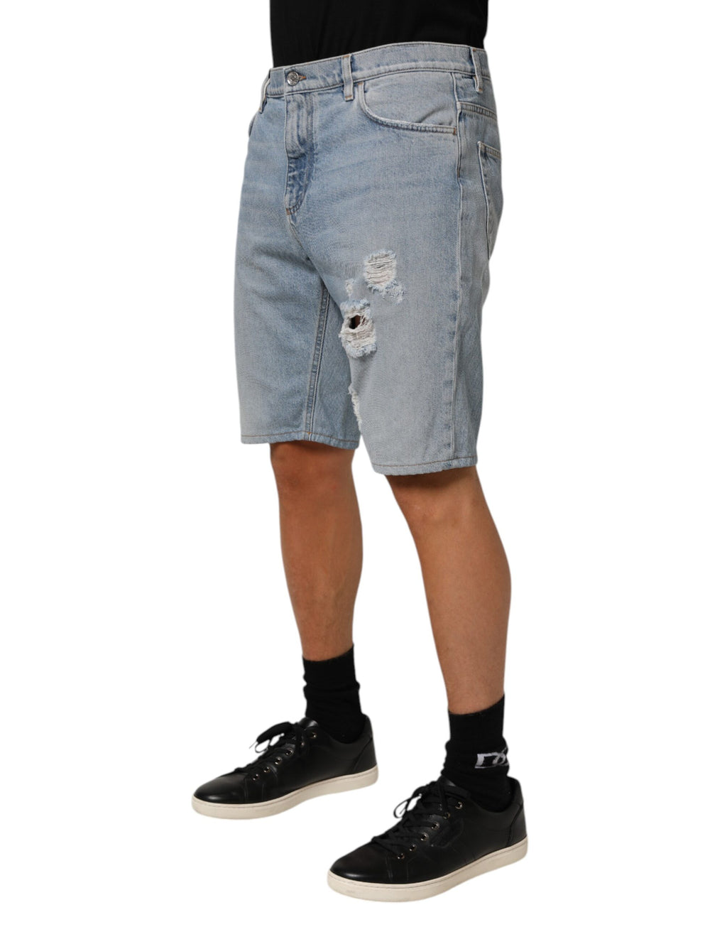 Shorts Bermudas Dolce & Gabbana en denim de coton bleu vieilli