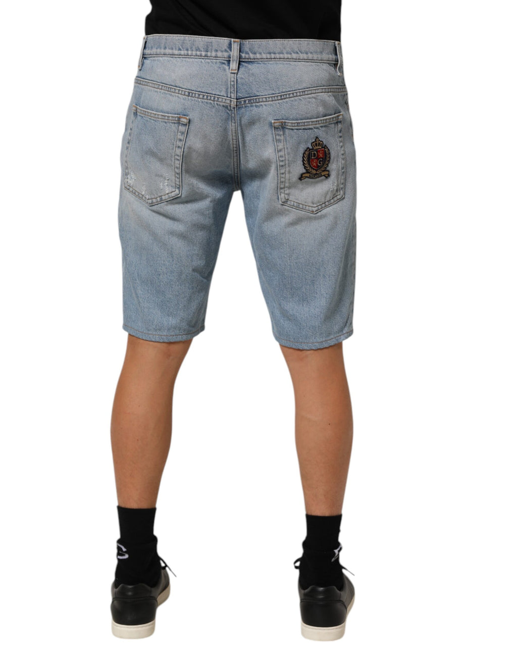 Shorts Bermudas Dolce & Gabbana en denim de coton bleu vieilli