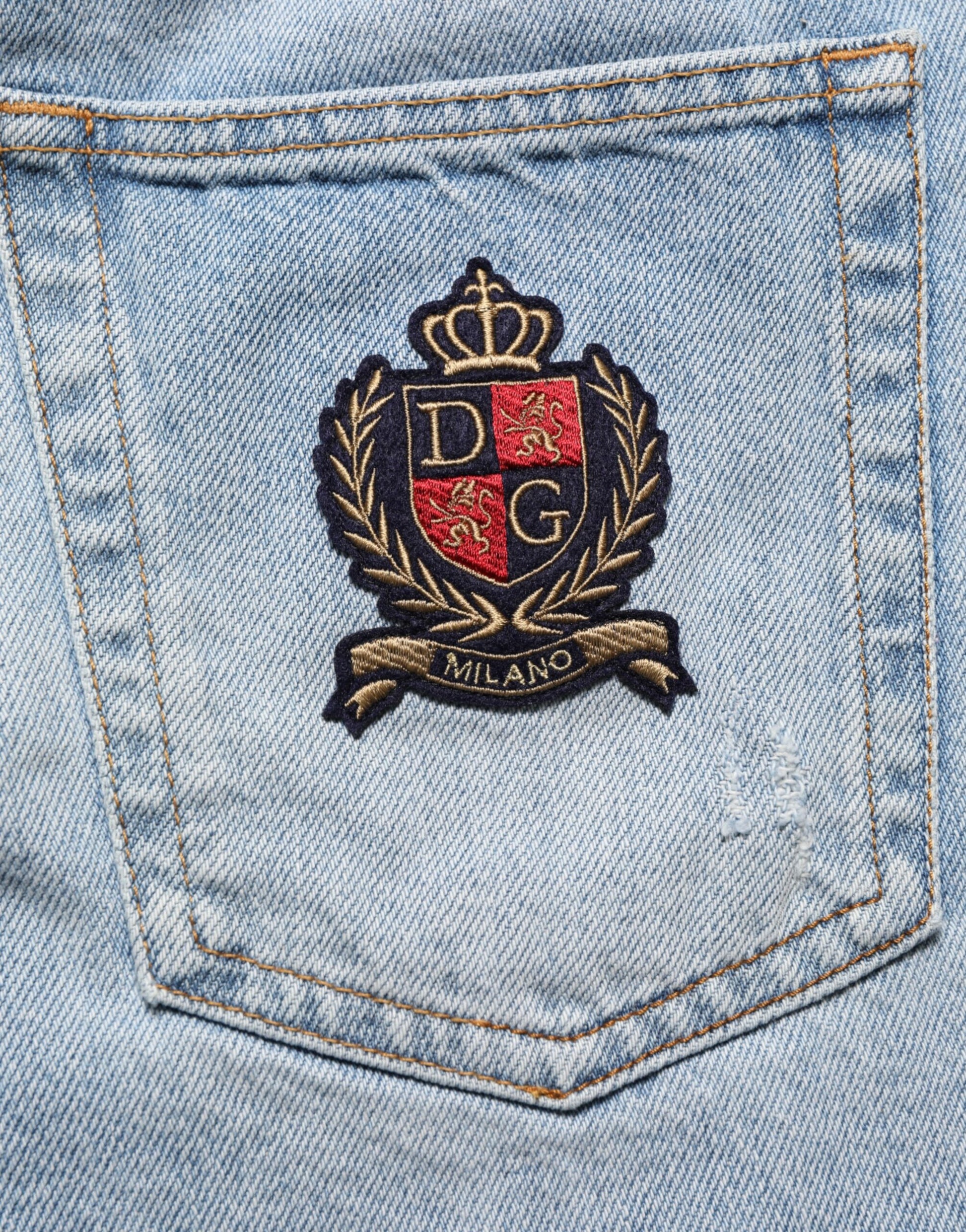 Shorts Bermudas Dolce & Gabbana en denim de coton bleu vieilli