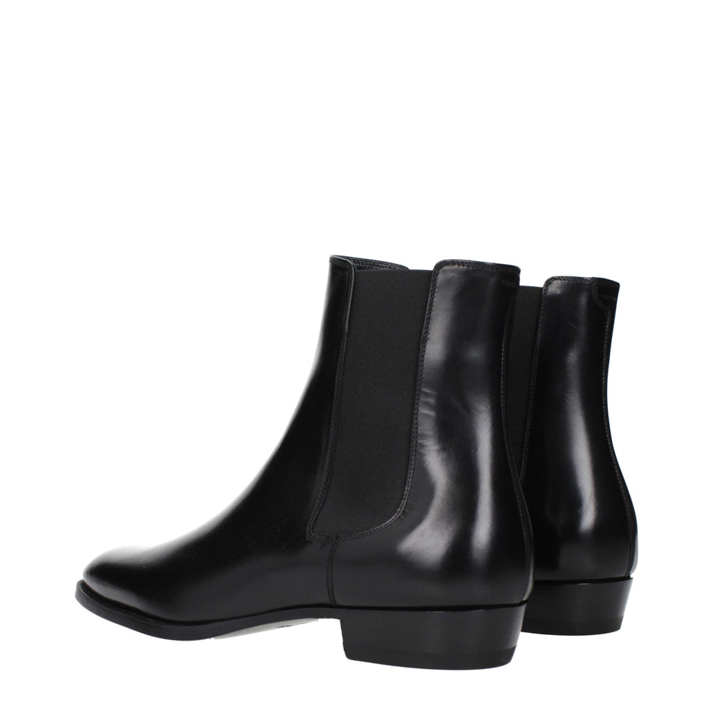 Celine Black Leather Ankle Boots