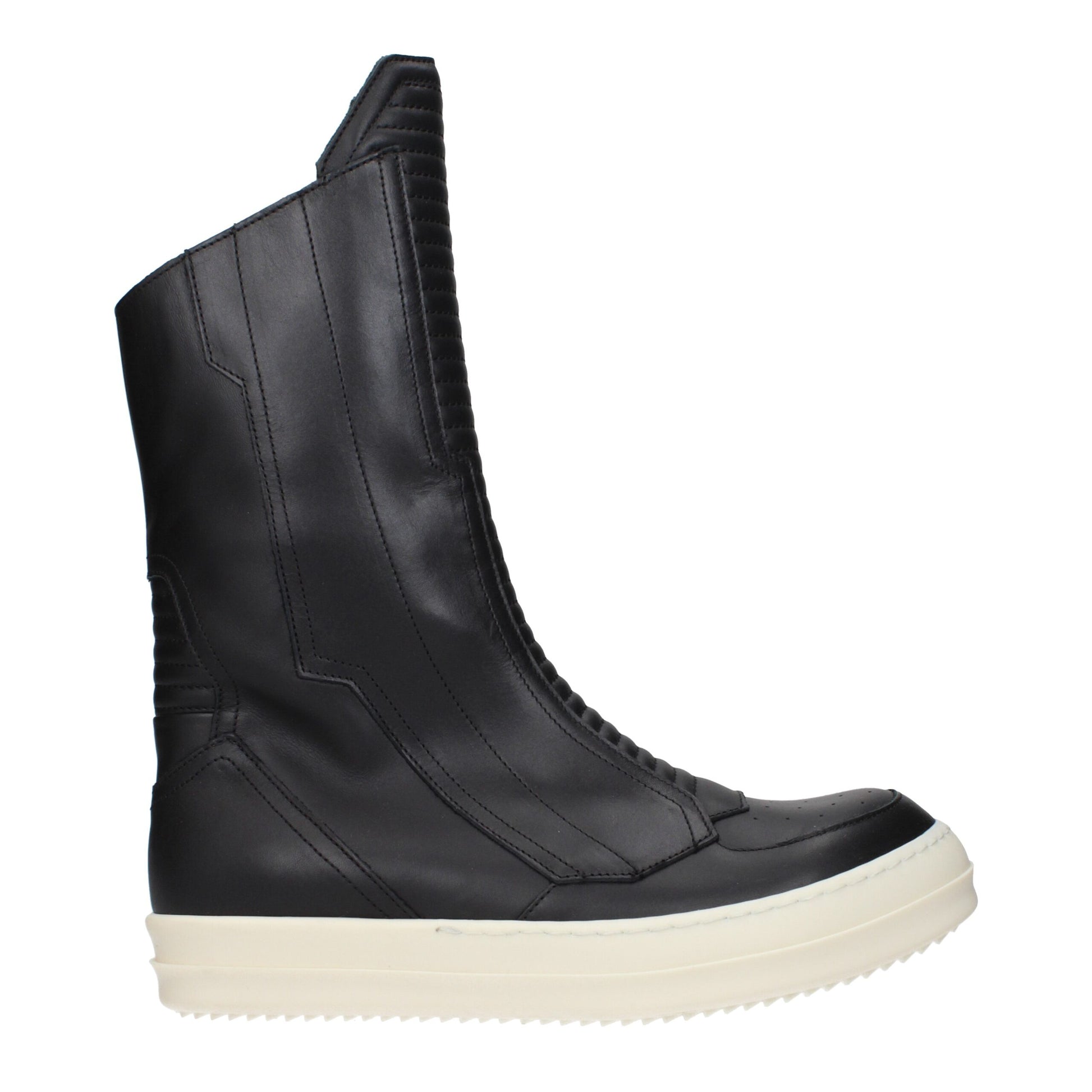 Rick Owens Black Leather Ankle Boots