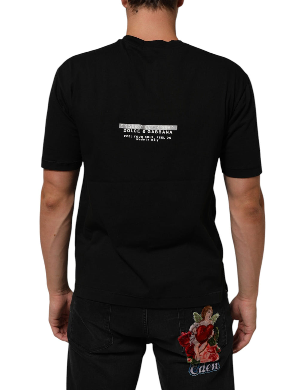 Dolce & Gabbana Black Short-Sleeve Shirt for Men side view