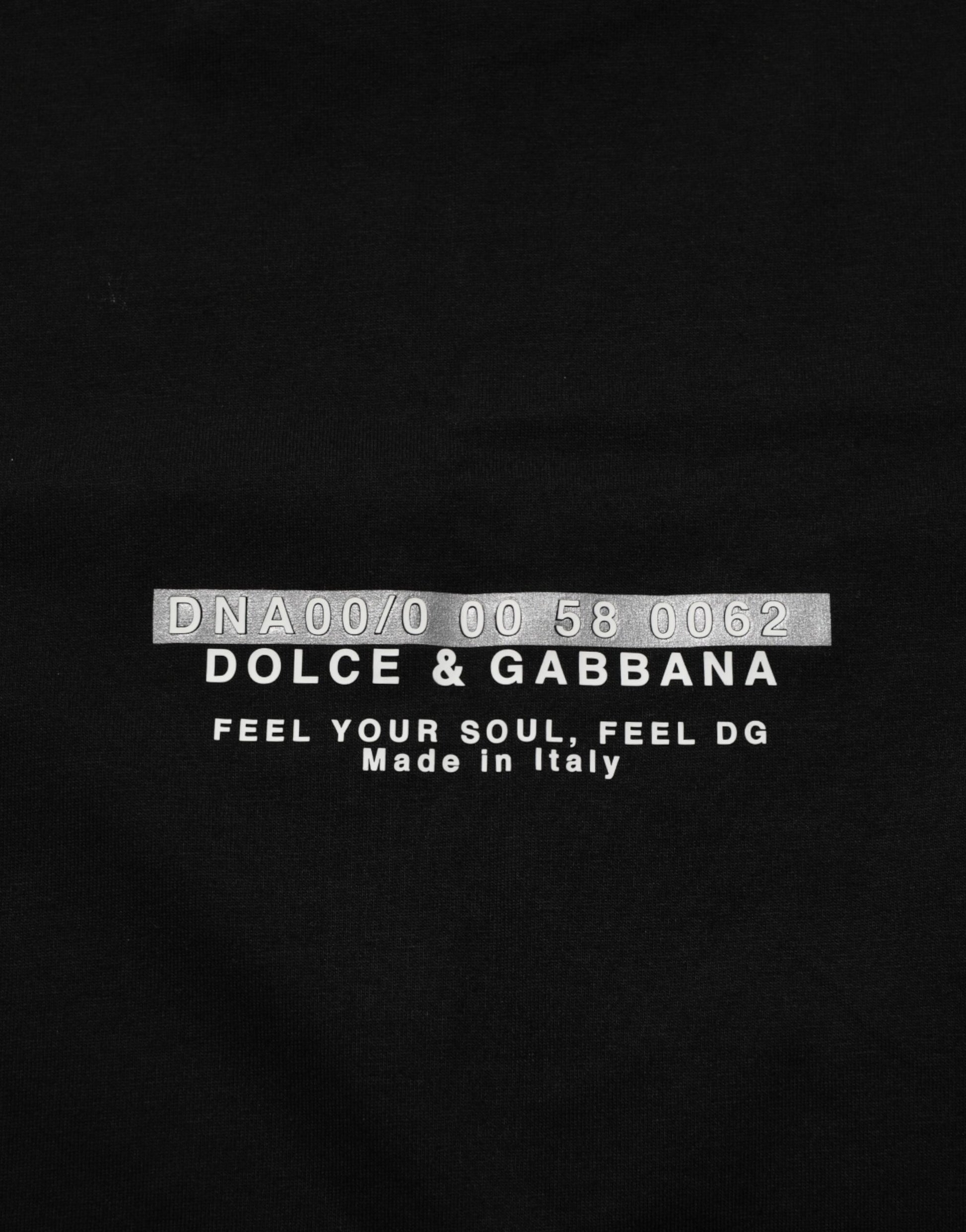 Dolce & Gabbana Black Statement Cotton Men Crew Neck T-shirt