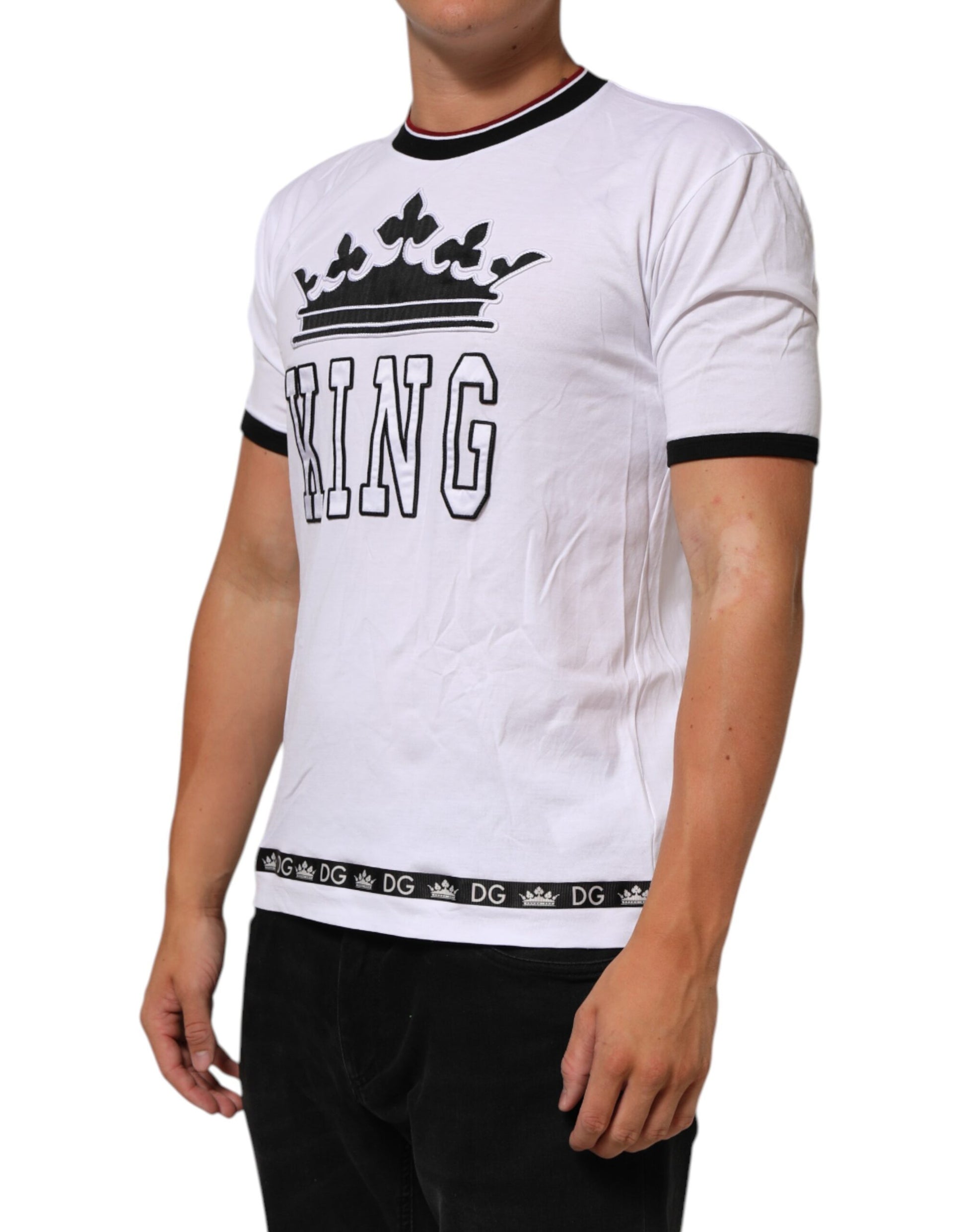 Dolce & Gabbana White Short-Sleeve Shirt for Men detail view