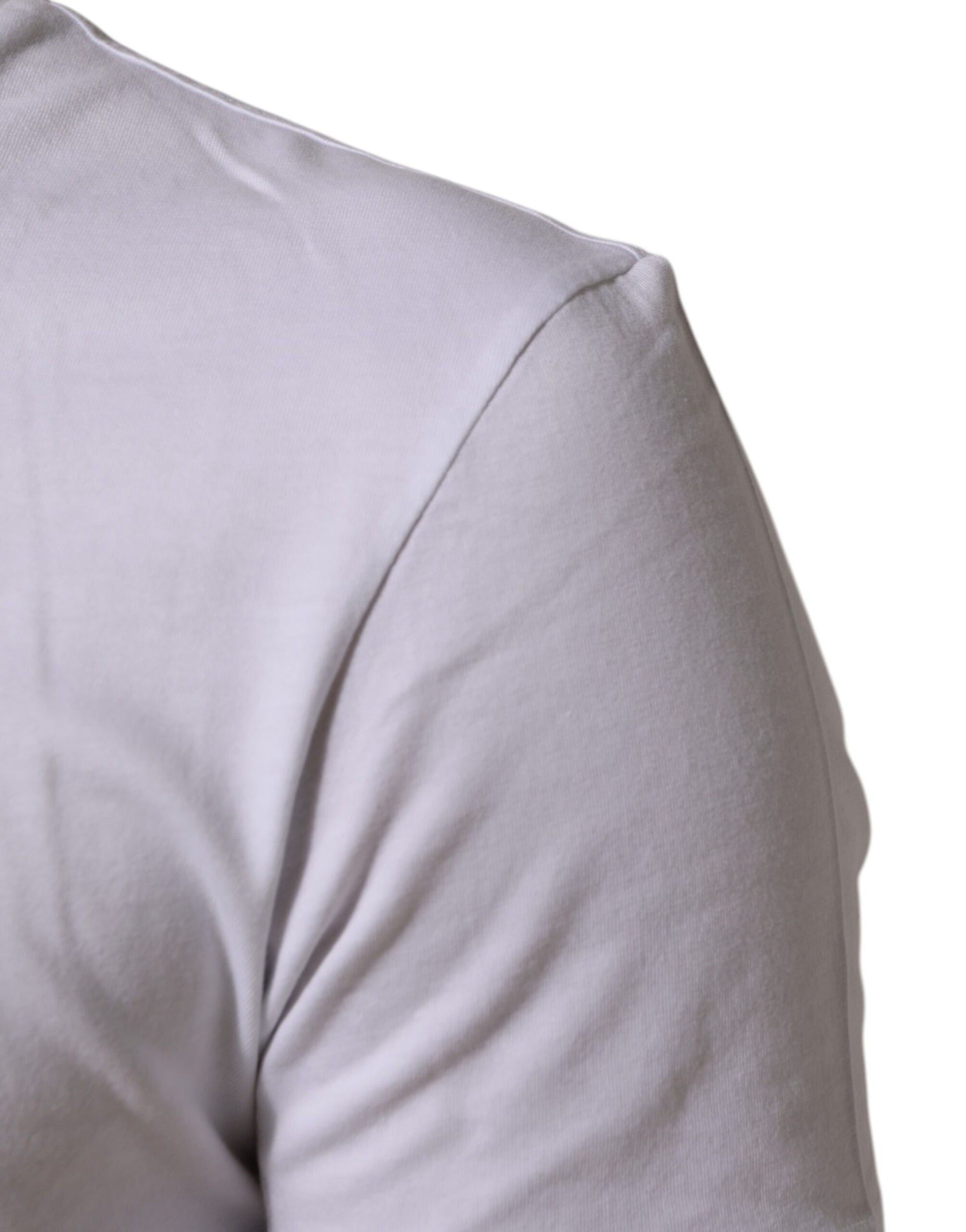 T-shirt Dolce & Gabbana en coton blanc à col rond avec logo imprimé pour homme
