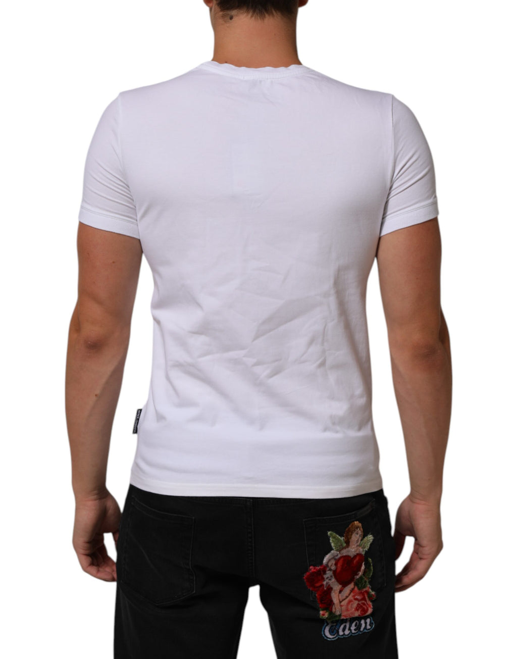 Dolce & Gabbana White Cotton Round Neck Underwear T-shirt
