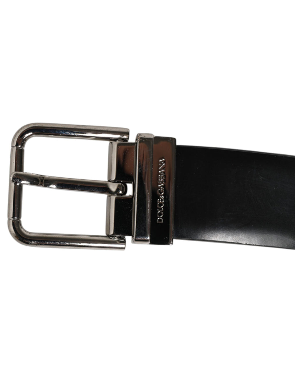 Dolce & Gabbana Black Leather Classic Metal Buckle Men Belt