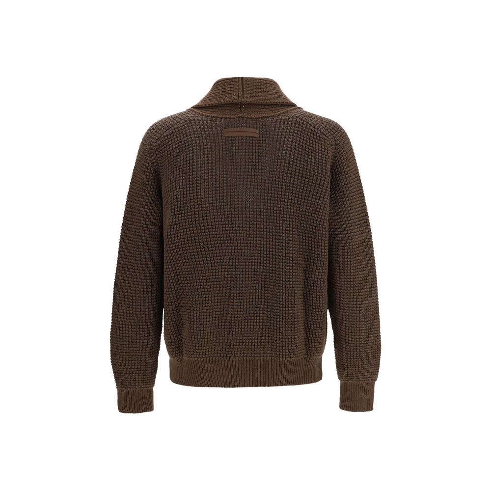 ZEGNA Brown Cashmere Cardigan