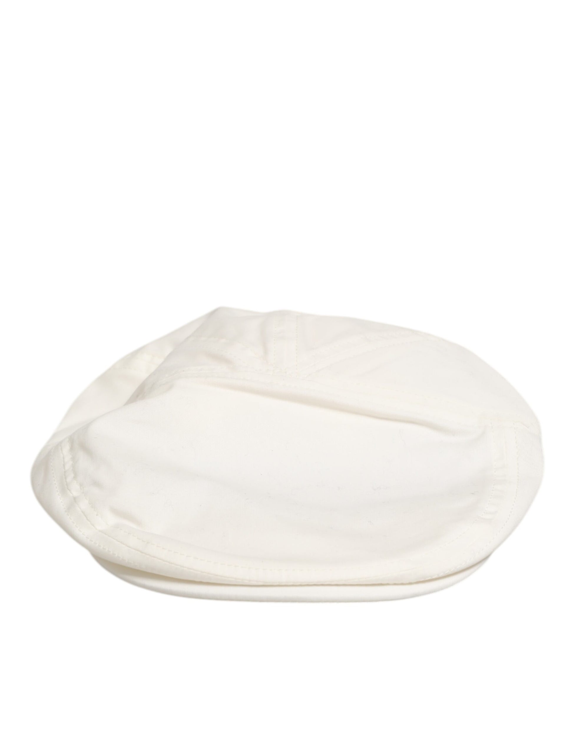 Casquette plate en mélange de coton blanc et finitions en cuir Dolce & Gabbana pour homme