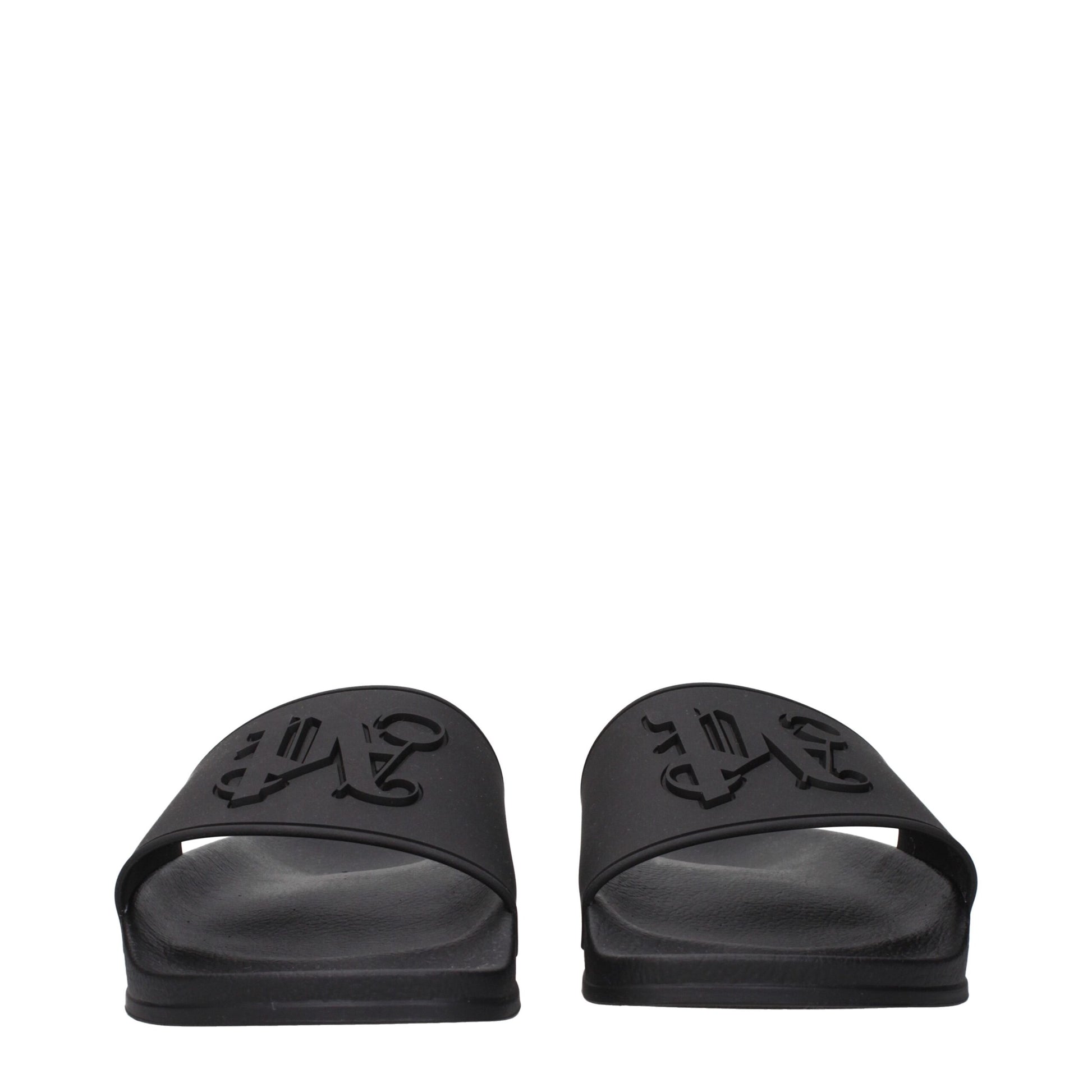Palm Angels Black Cotton Slippers