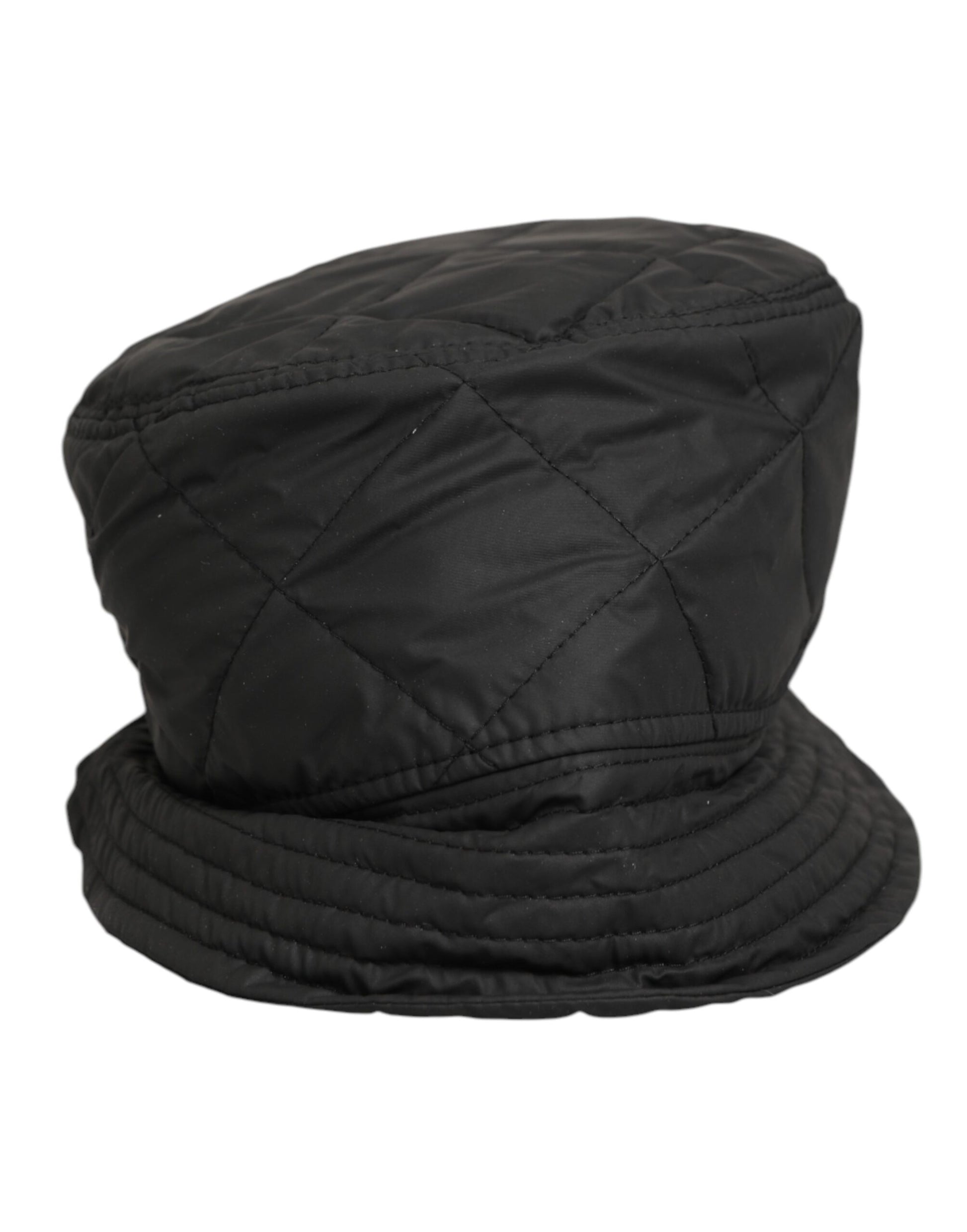 Dolce & Gabbana Black Nylon Quilted Bucket Men Capello Hat