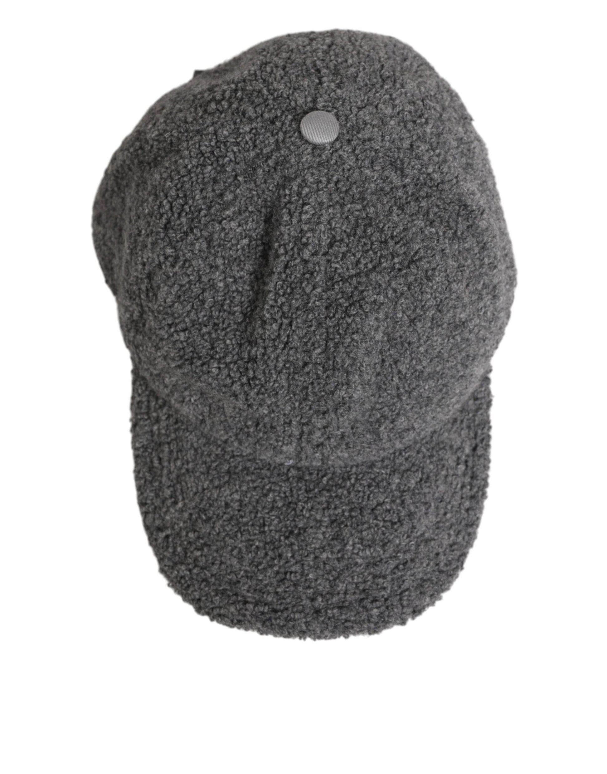 Dolce & Gabbana Gray Wool Fleece Rapper Men Baseball Capello Hat