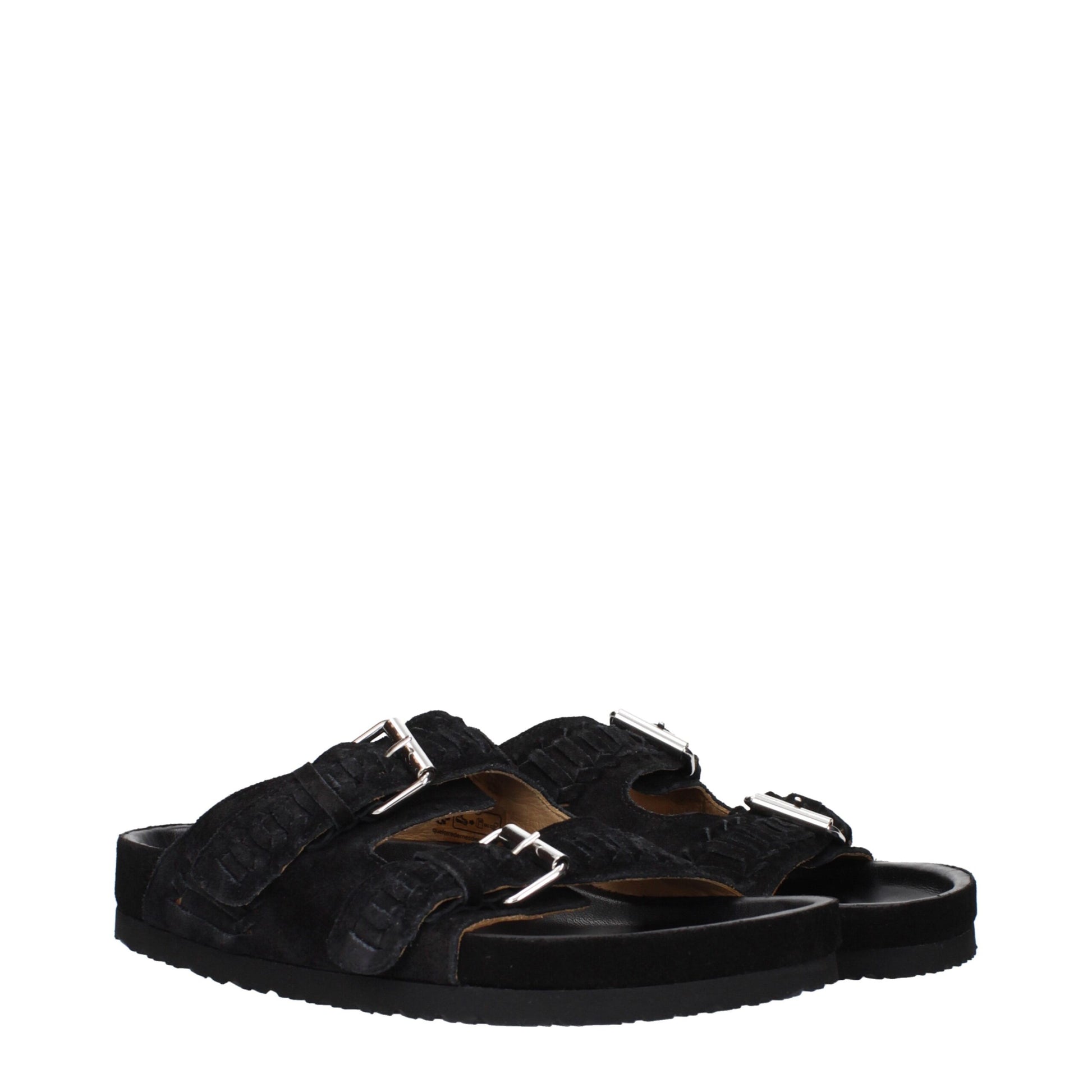 Isabel Marant Black Leather Slippers