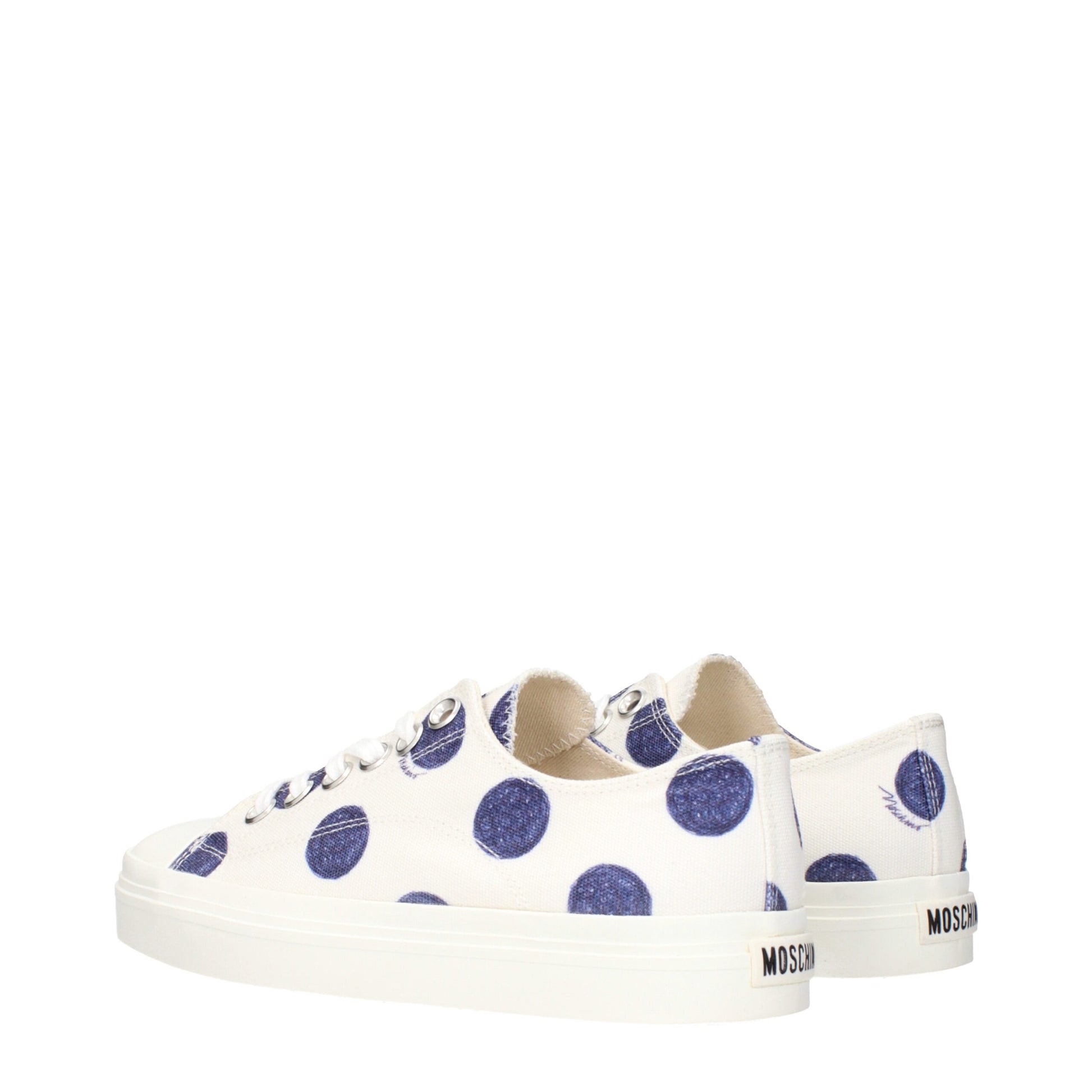 Moschino White Low Top Sneakers for Women side view