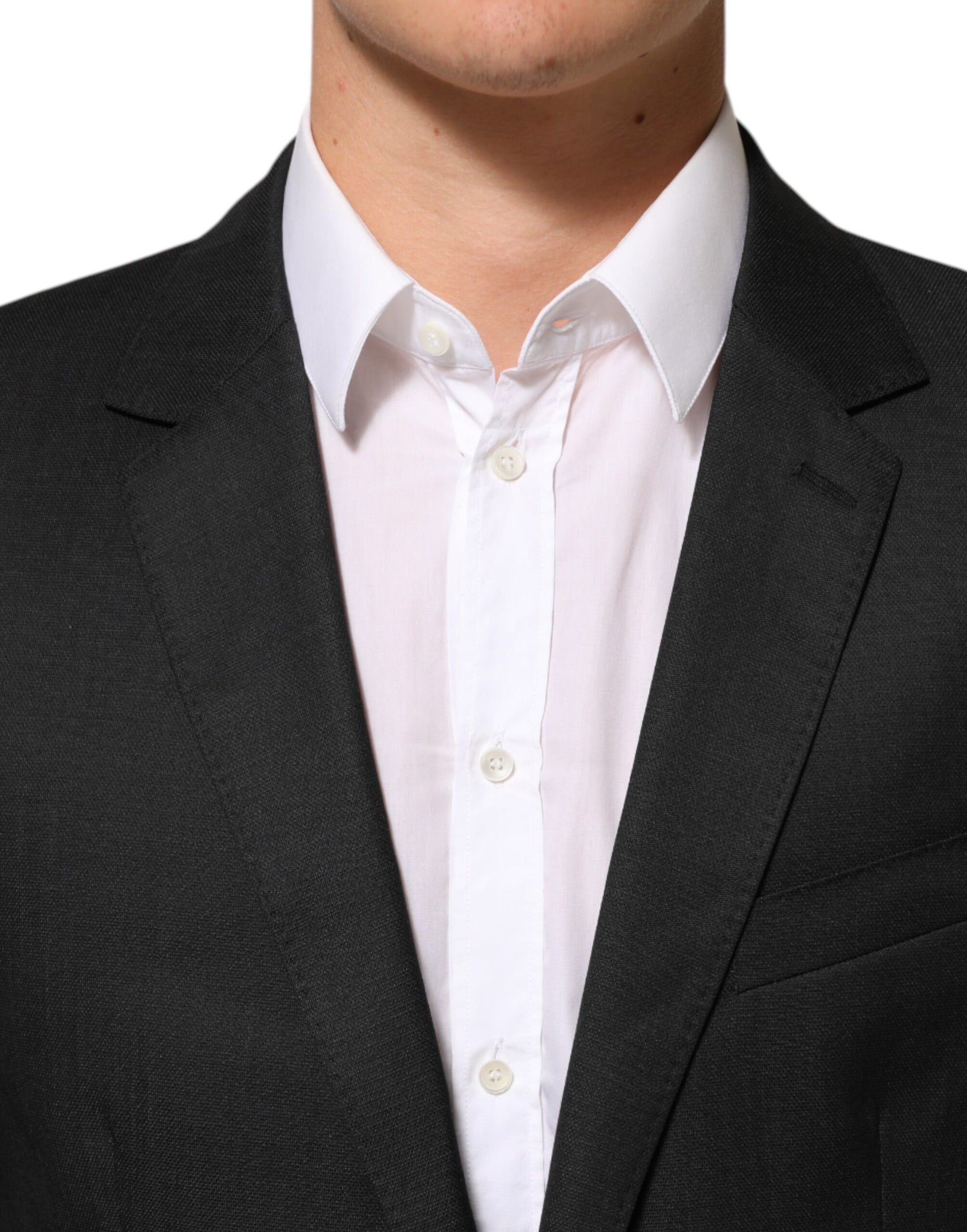 Dolce & Gabbana Black Single Breasted Men Coat MARTINI Blazer