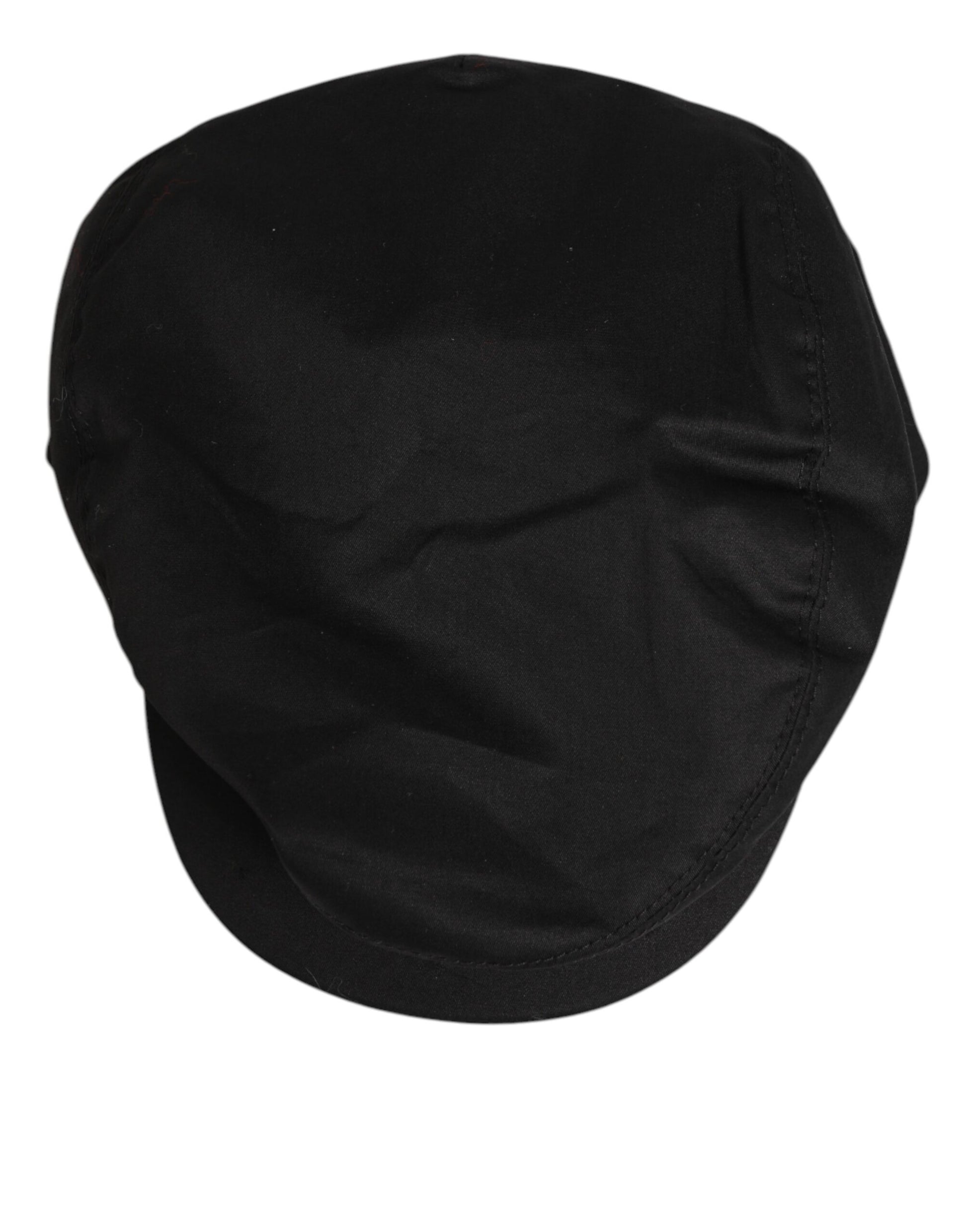 Dolce & Gabbana Black Cotton Stretch Newsboy Cloth Capello Hat