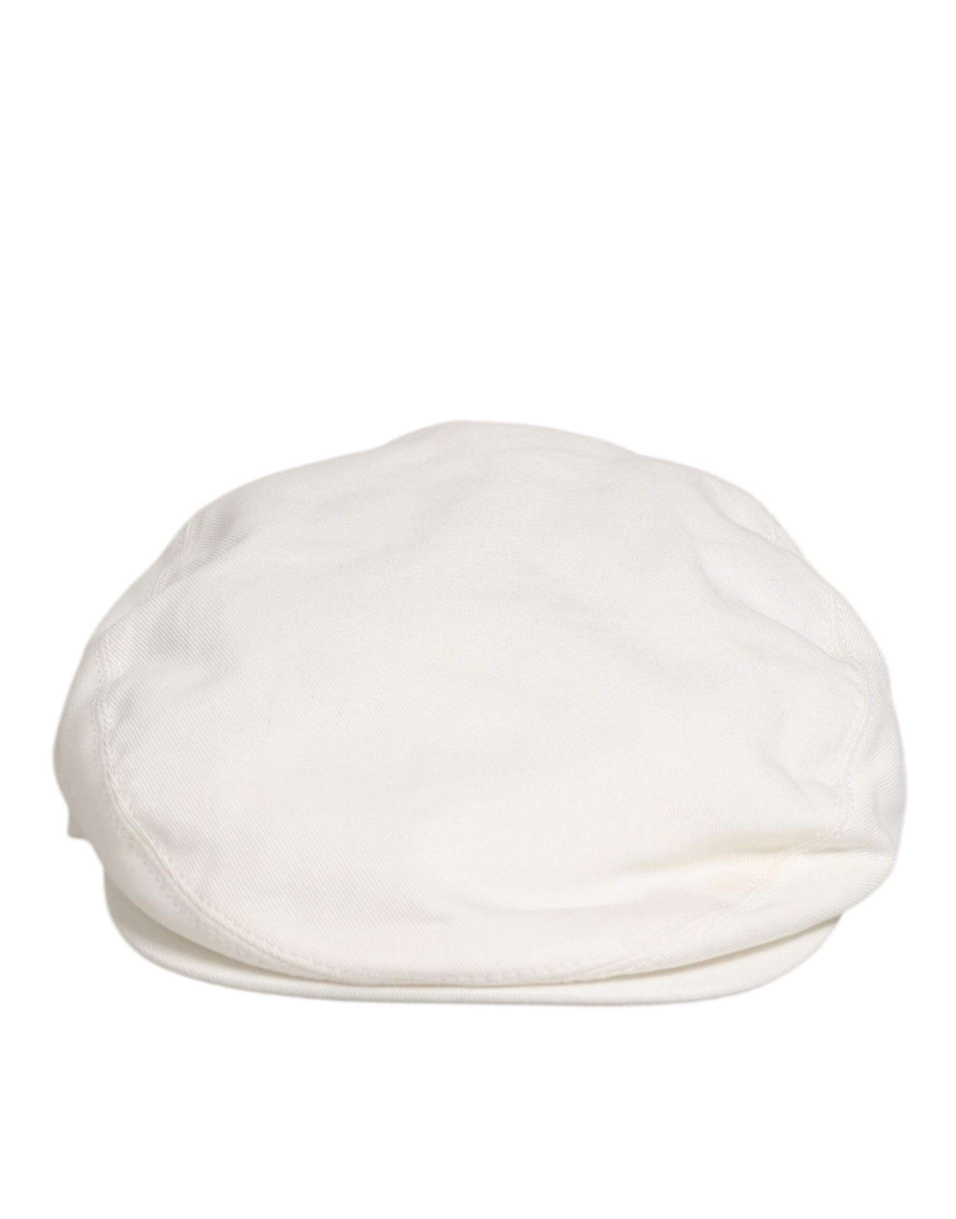 Dolce & Gabbana White Cotton Newsboy Cloth Capello Men Cap Hat