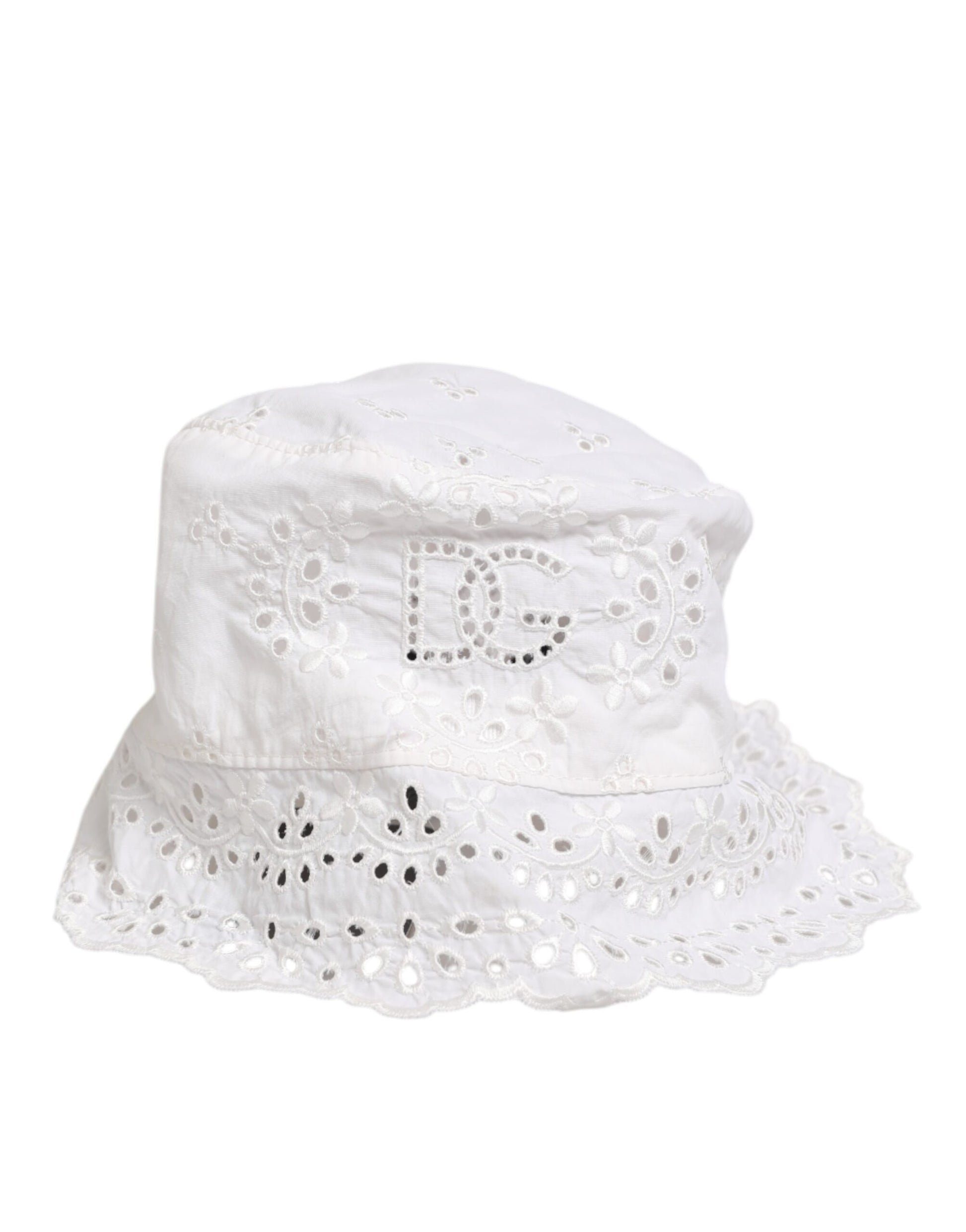 Dolce & Gabbana White Nylon Cut Out Bucket Logo Capello Hat