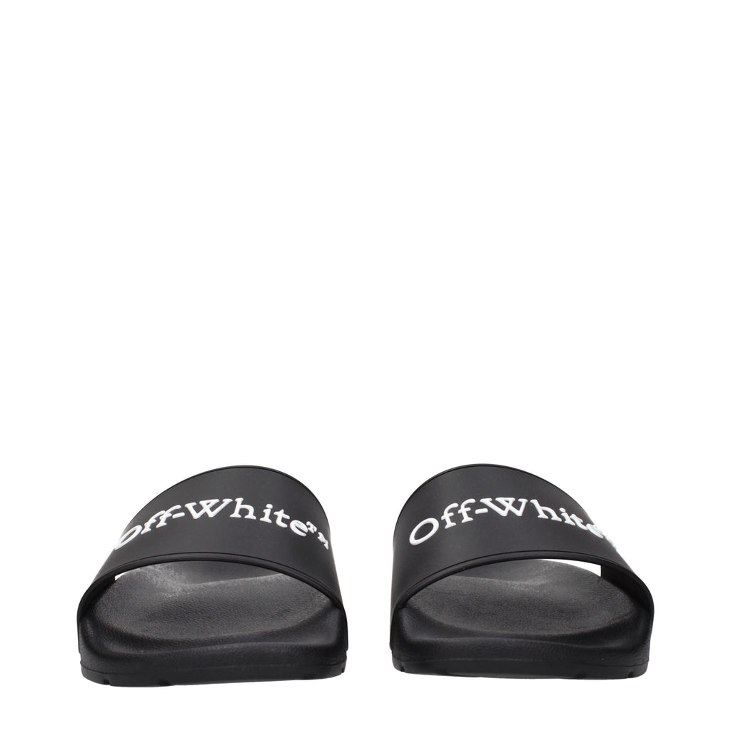 Off-White Black Cotton Slippers