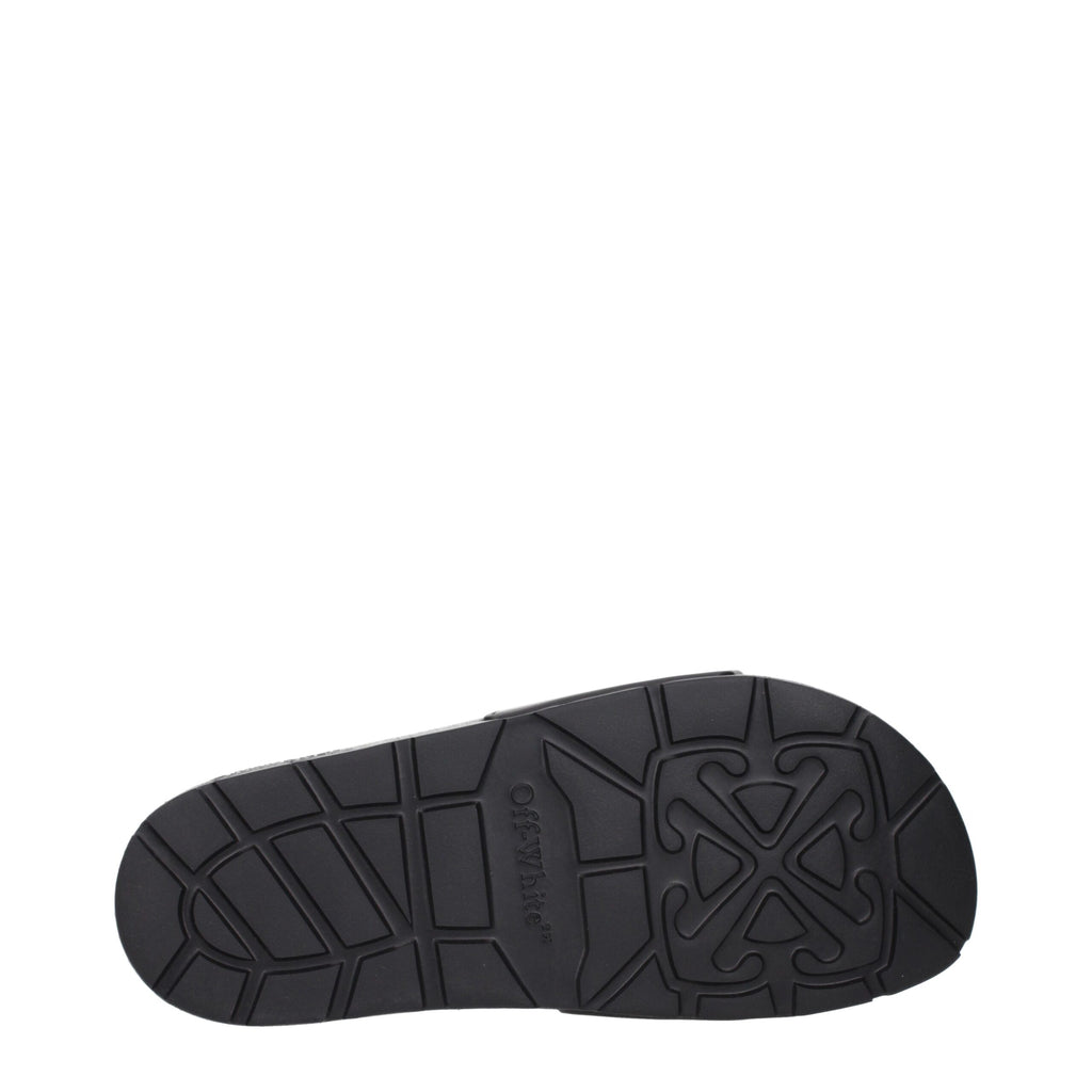 Off-White Black Cotton Slippers