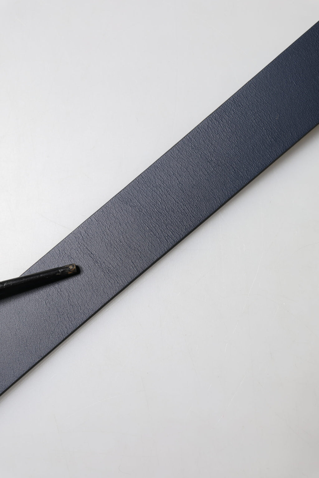 Dolce & Gabbana Blue Leather Classic Metal Logo Buckle Belt