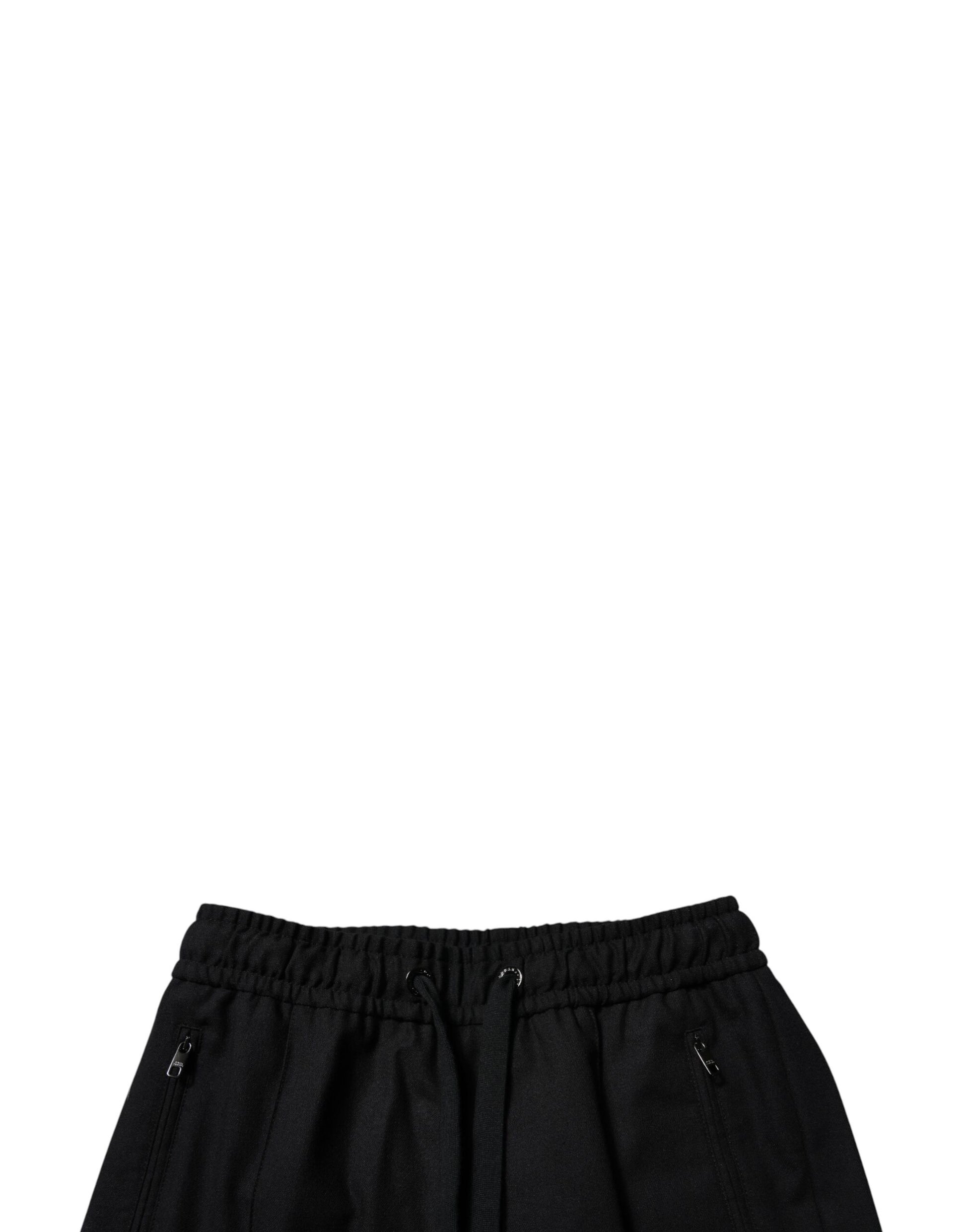 Dolce & Gabbana Black Wool Skinny Jogger Men Trouser Pants