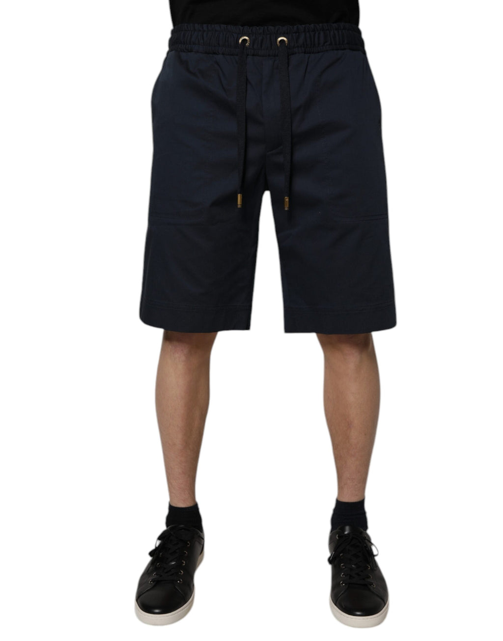 Shorts Bermuda Dolce & Gabbana en coton stretch bleu marine pour homme