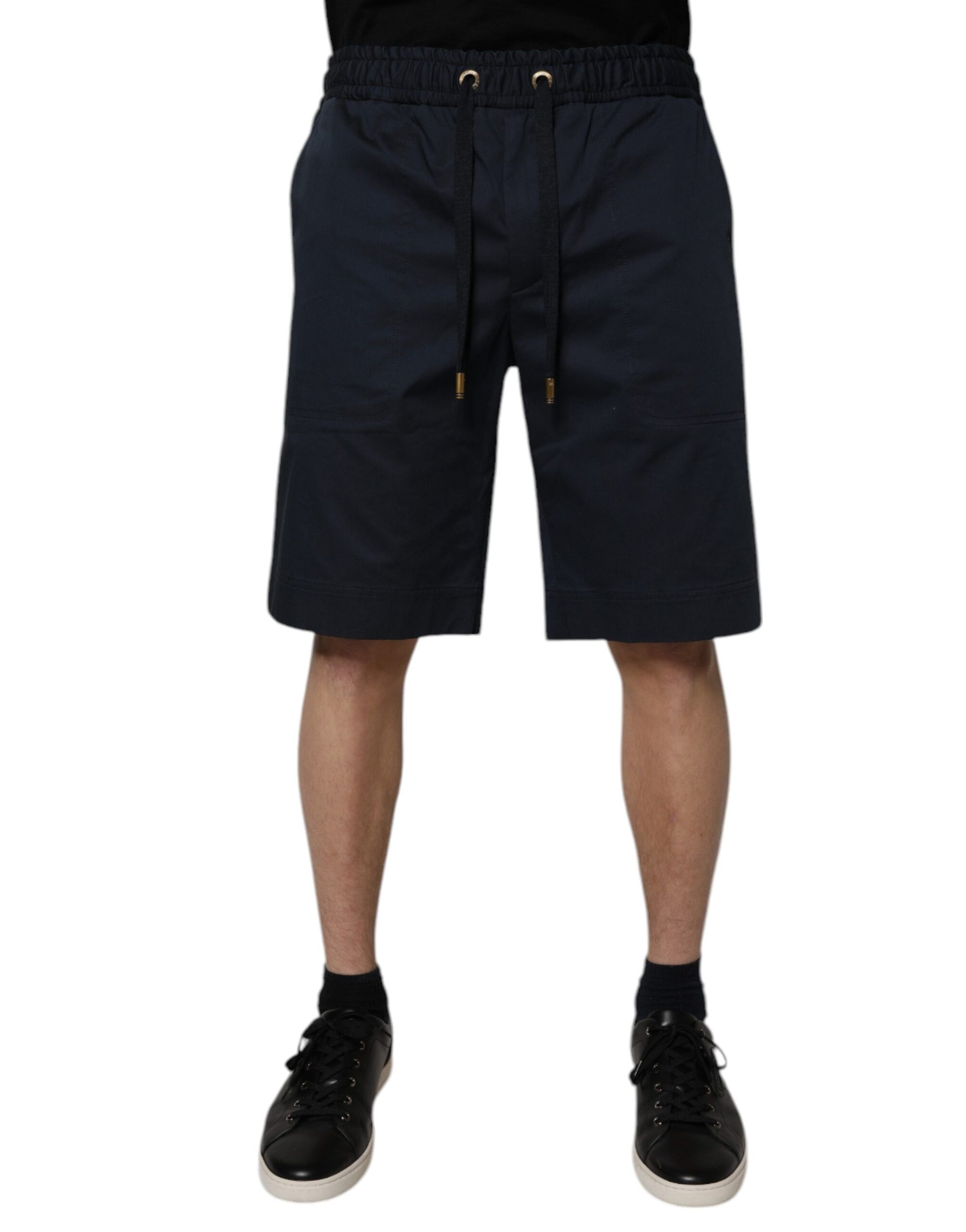 Shorts Bermuda Dolce & Gabbana en coton stretch bleu marine pour homme