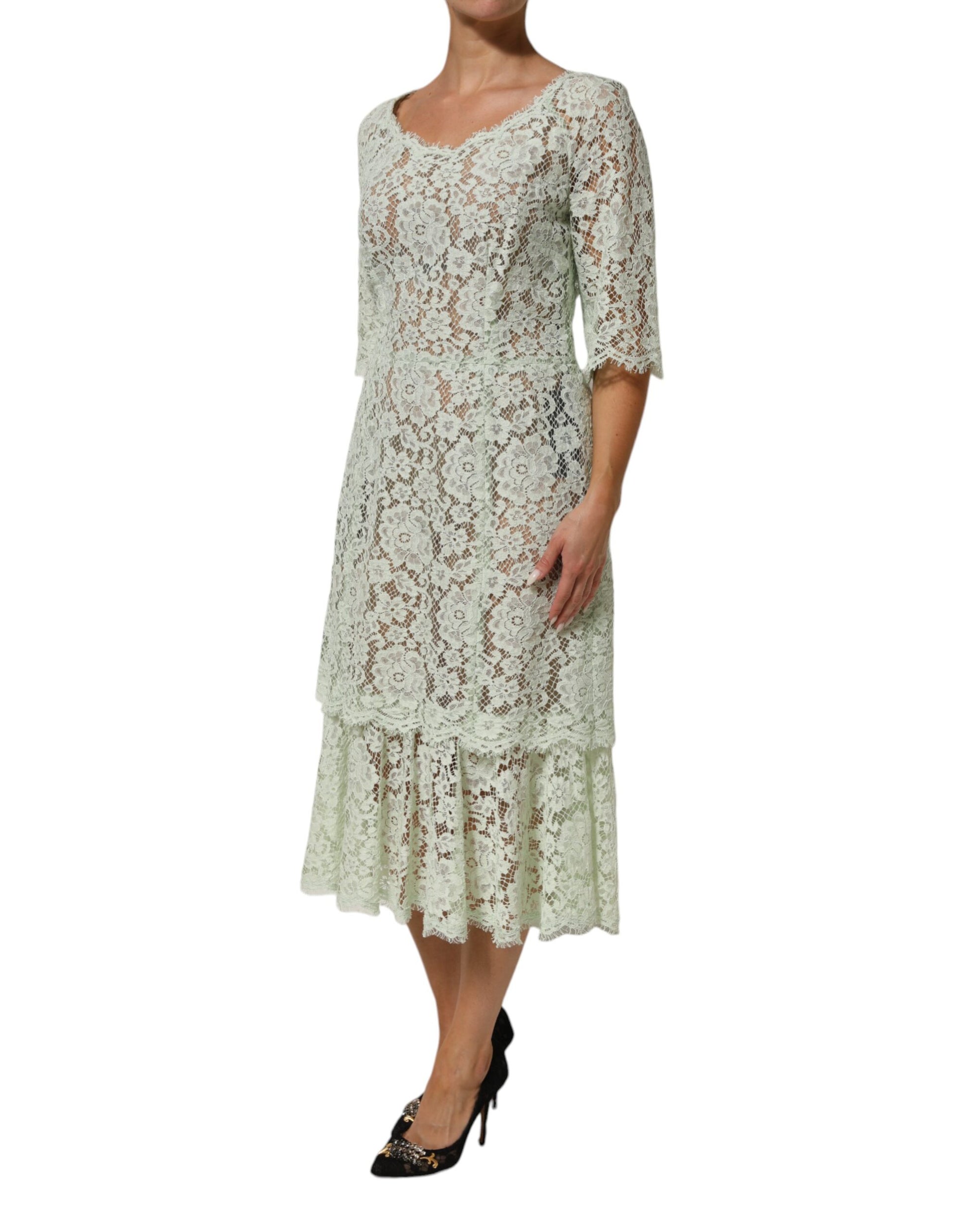 Dolce & Gabbana Green Midi Dress for Women detail view
