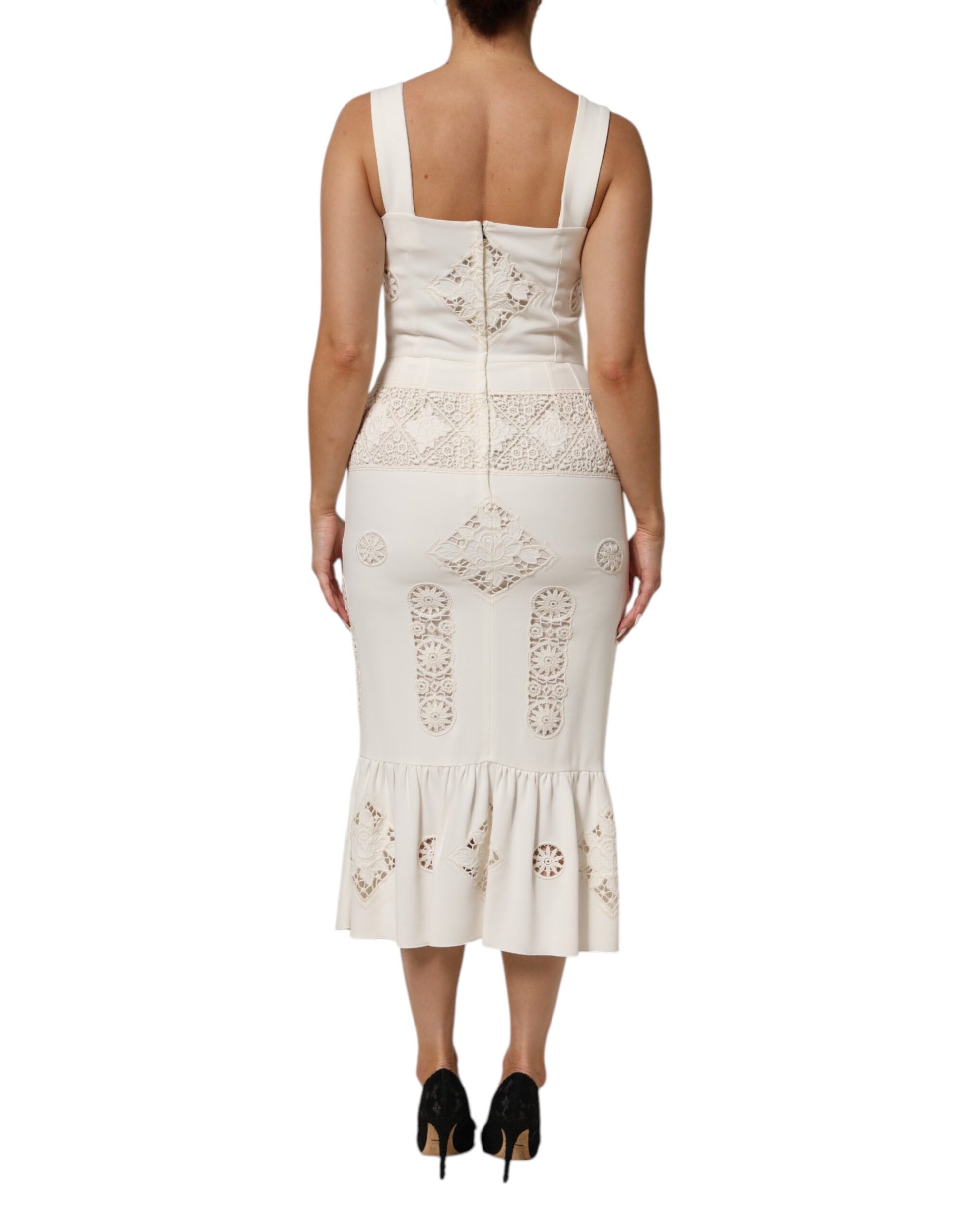 Dolce & Gabbana White Midi Dress for Women side view