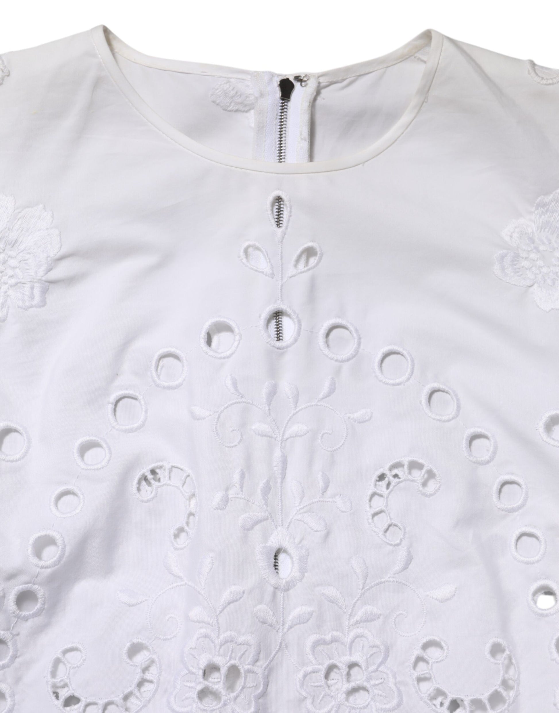 Dolce & Gabbana White Cut Out A-line Sheath Mini Dress