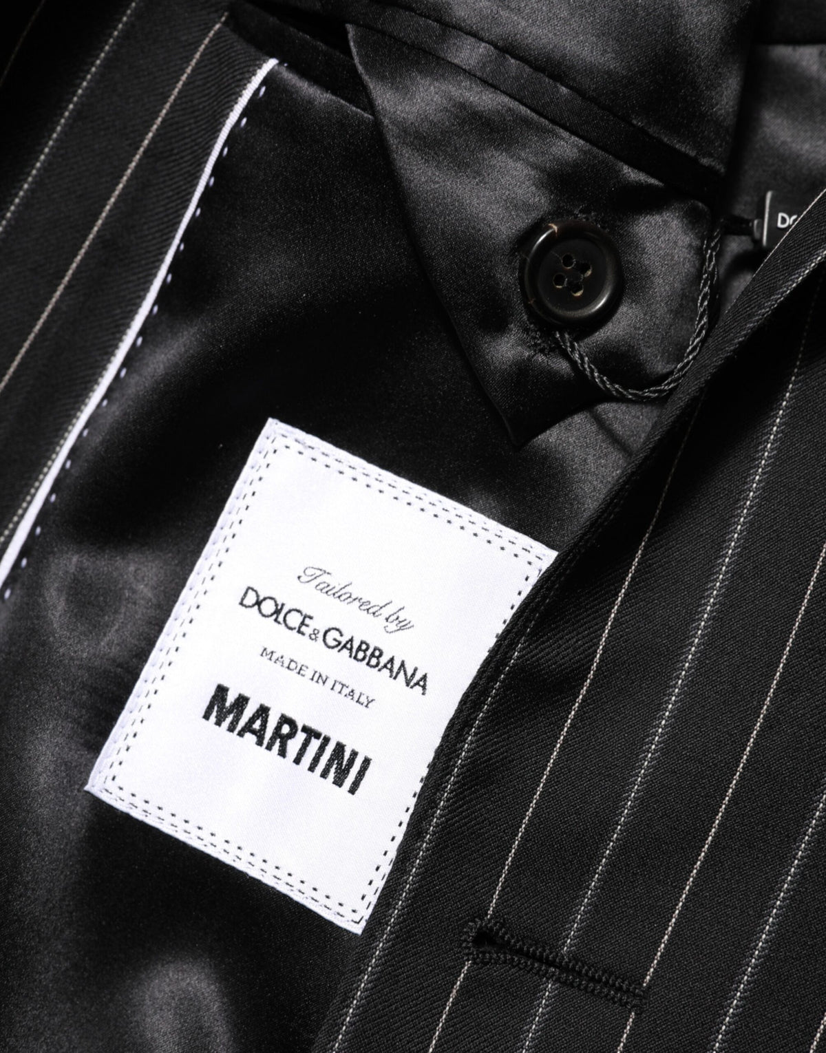 Dolce & Gabbana Dunkelgrau Gestreift MARTINI 1-Knopf Anzug Blazer